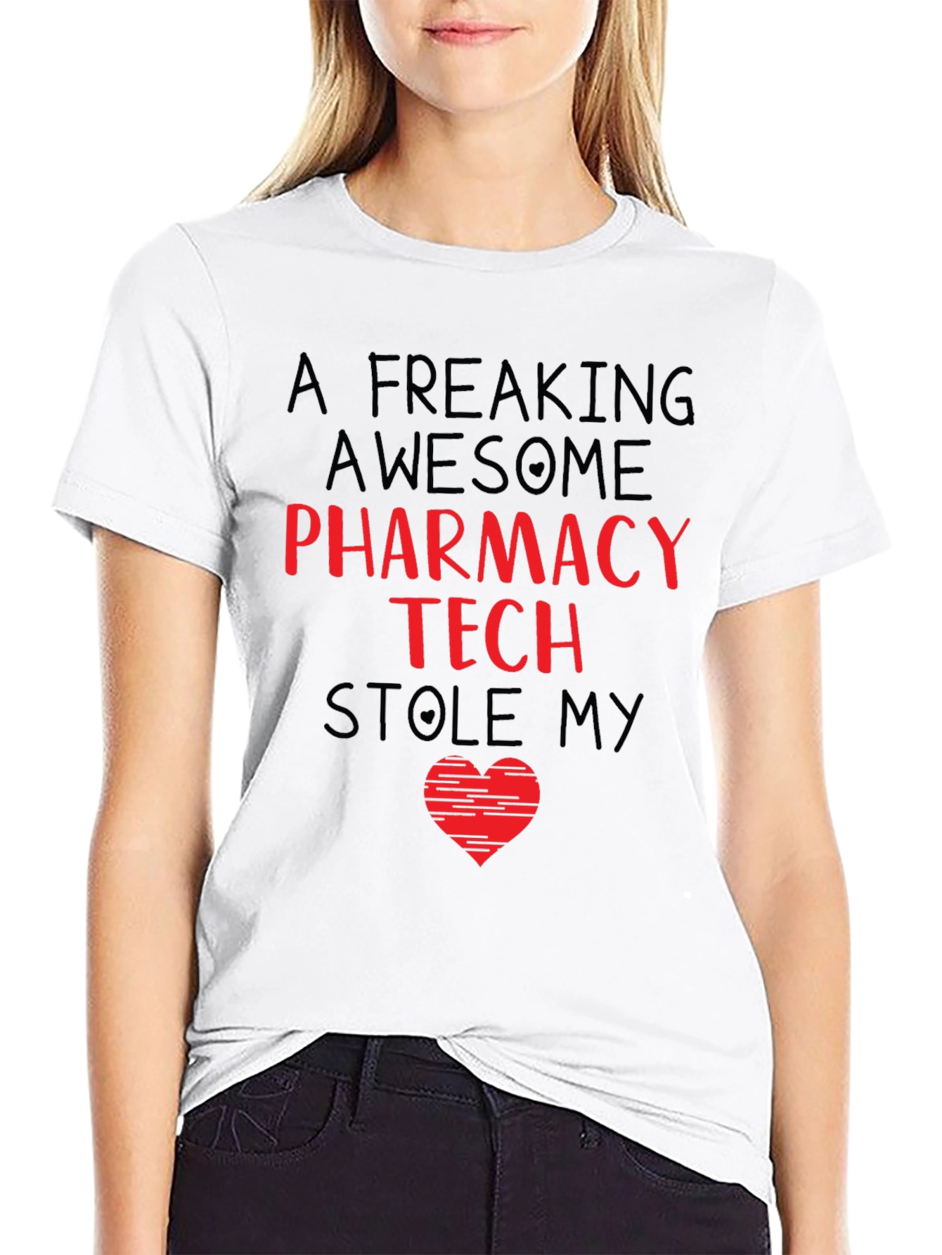 Pharmacy Tech Stole My Heart Graphic T-Shirt