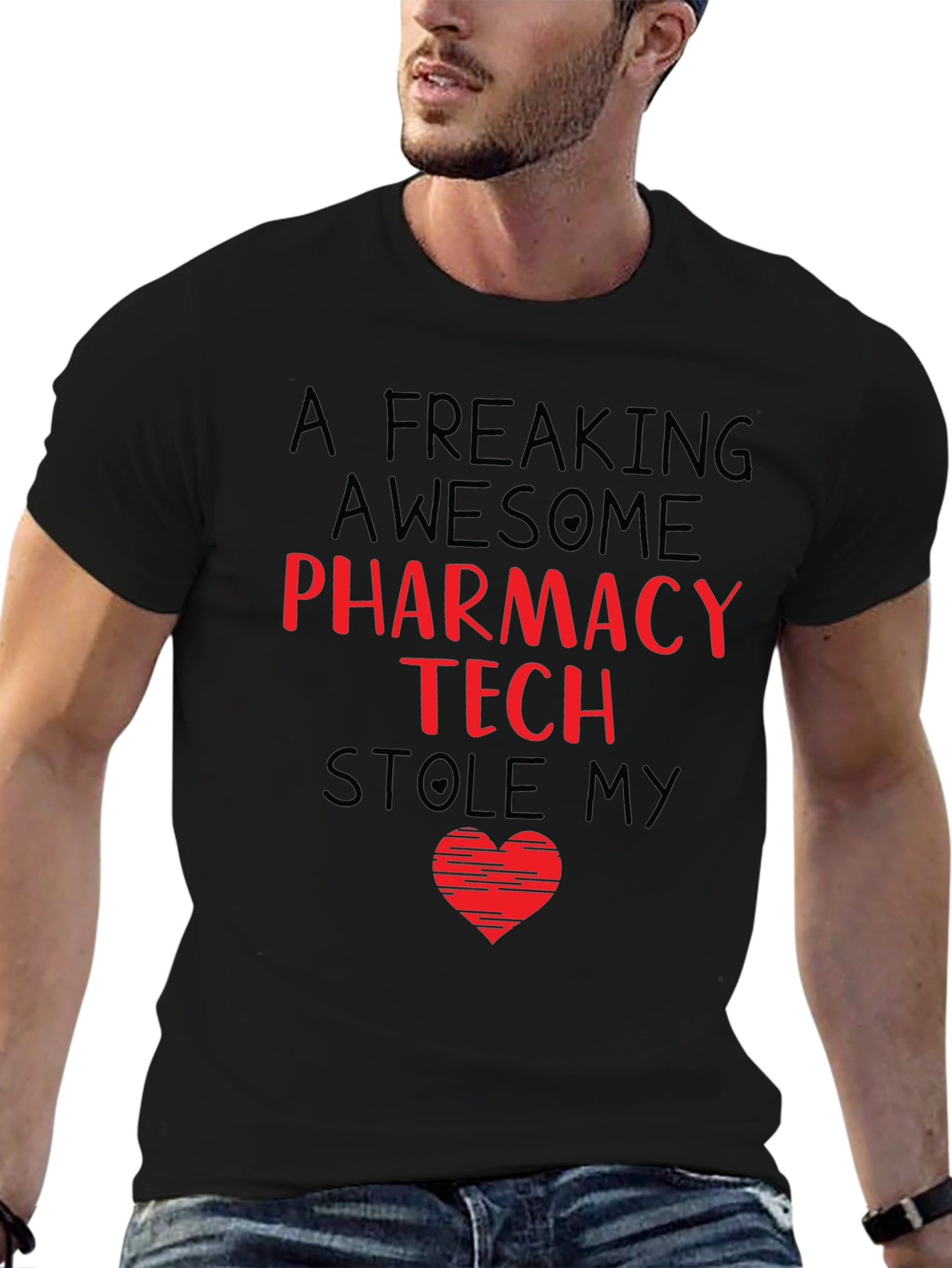 Pharmacy Tech Stole My Heart Graphic T-Shirt