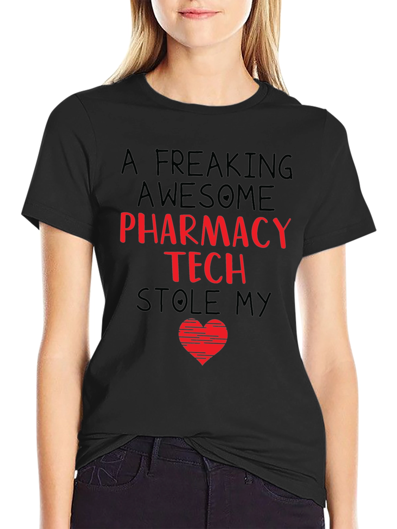 Pharmacy Tech Stole My Heart Graphic T-Shirt