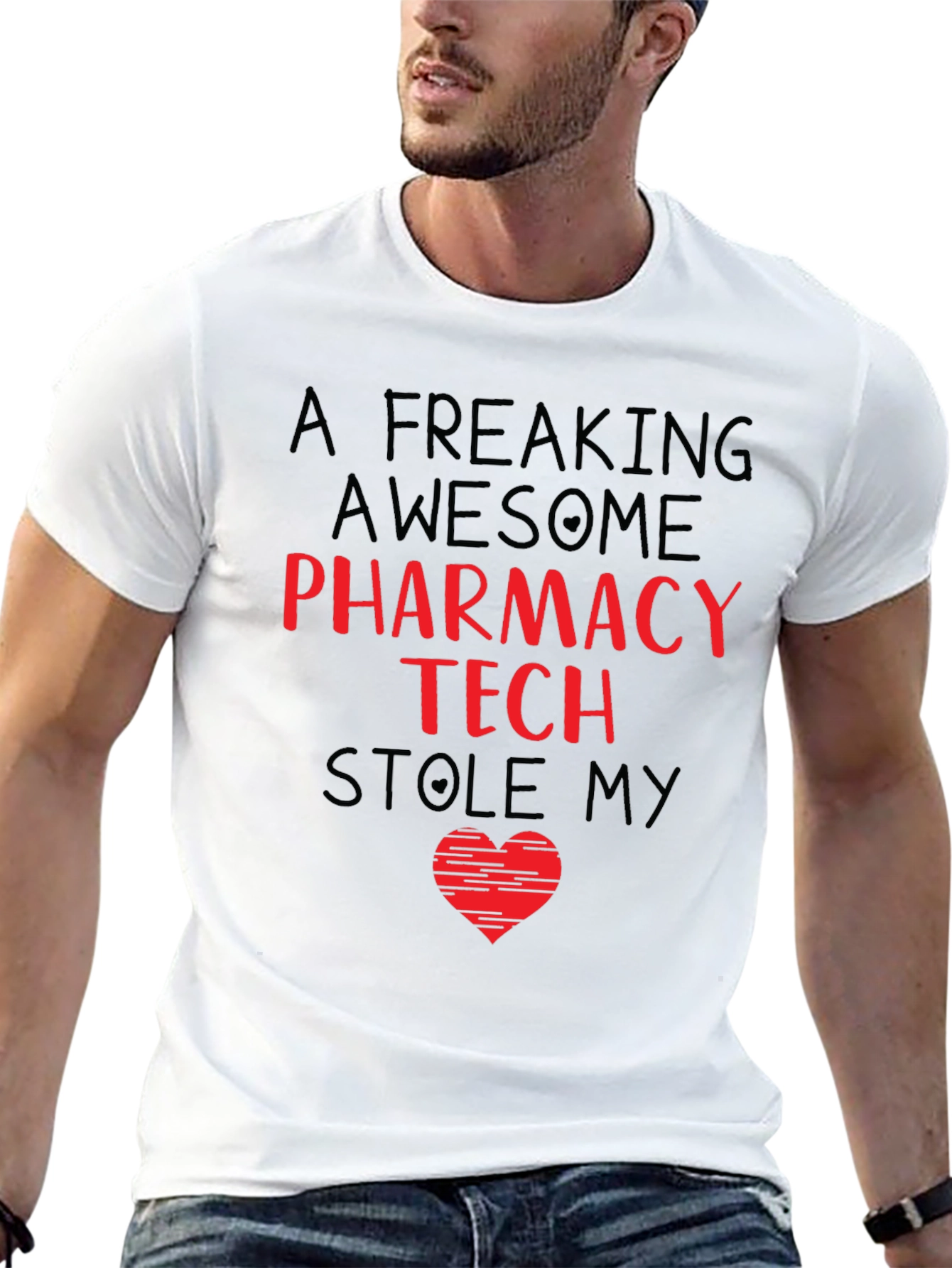 Pharmacy Tech Stole My Heart Graphic T-Shirt