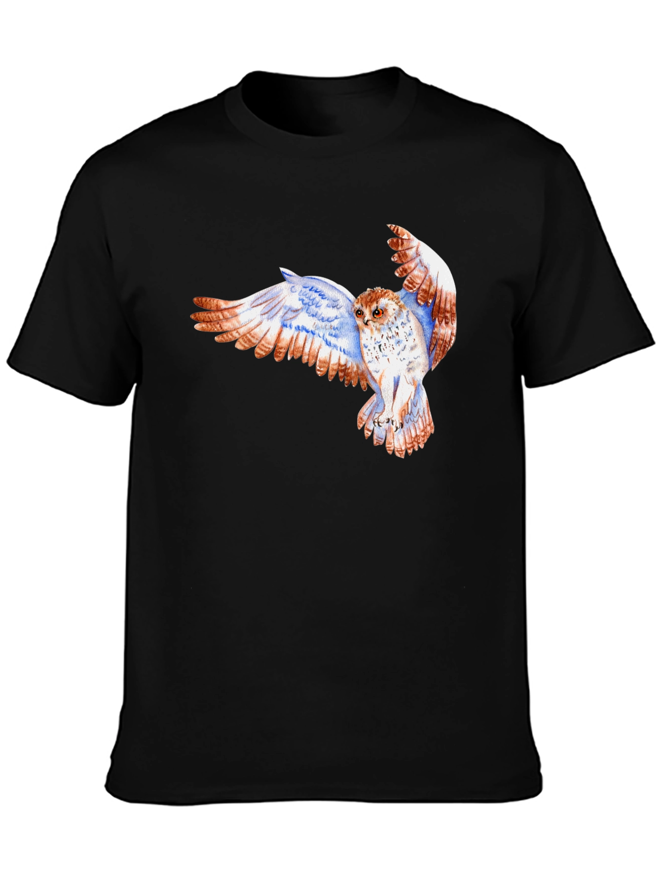 Owl Print Black T-Shirt