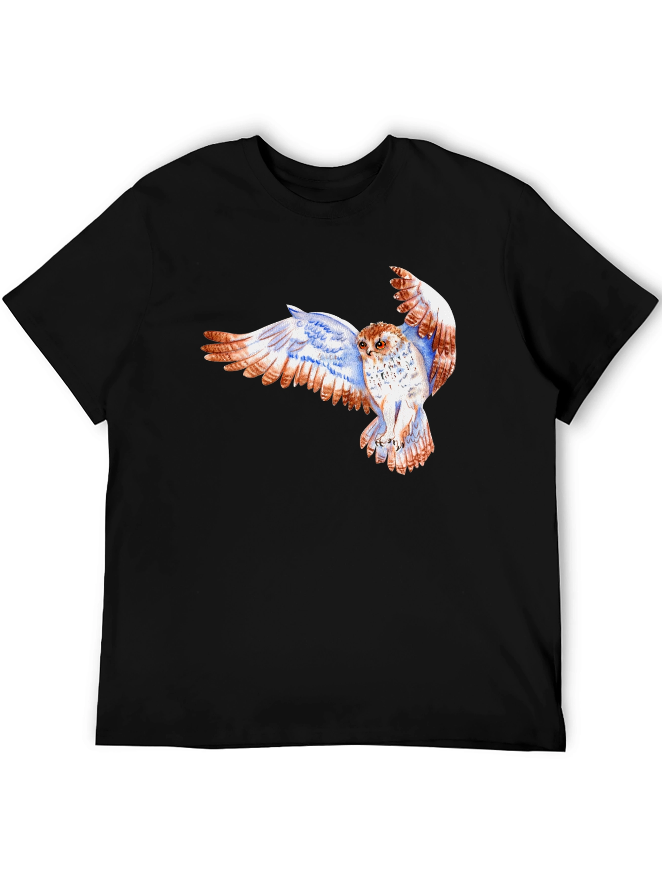Owl Print Black T-Shirt