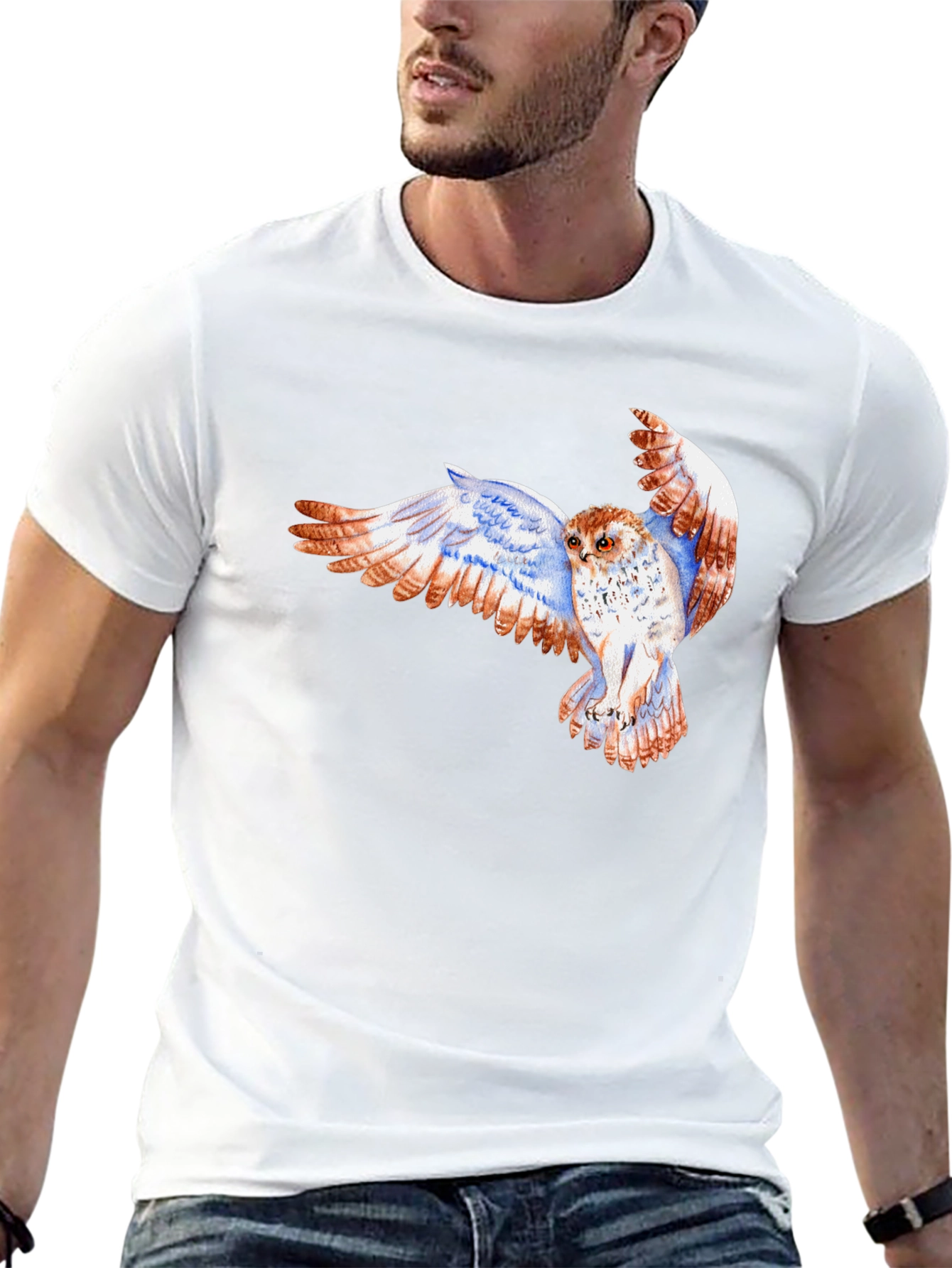 Owl Print Black T-Shirt