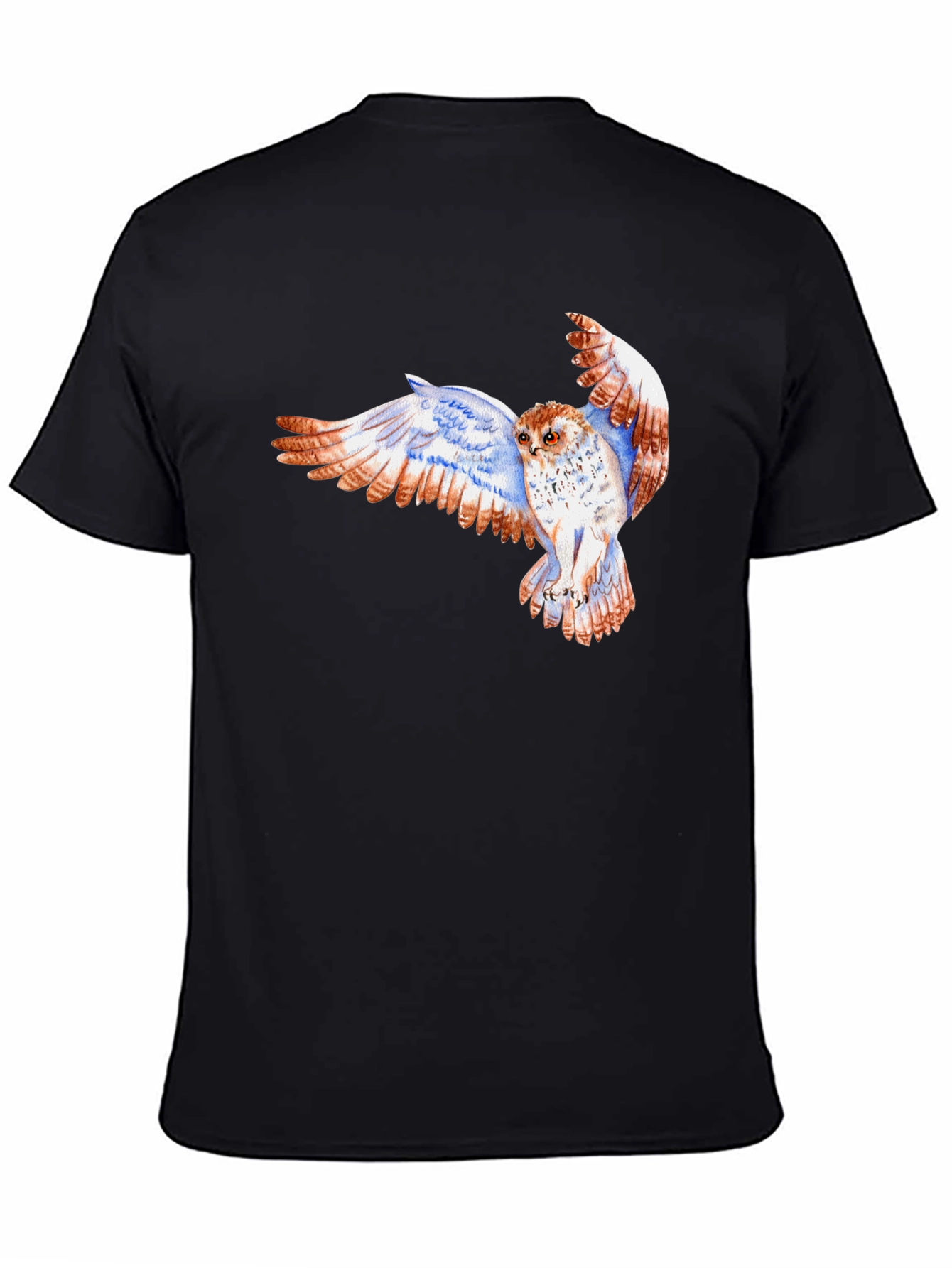 Owl Print Black T-Shirt