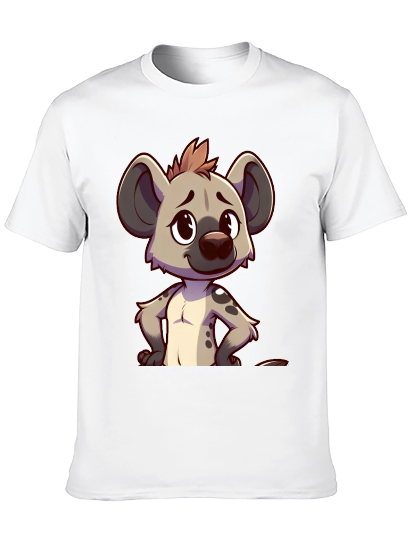 Cartoon Hyena Graphic Tee - Stylish Black T-Shirt