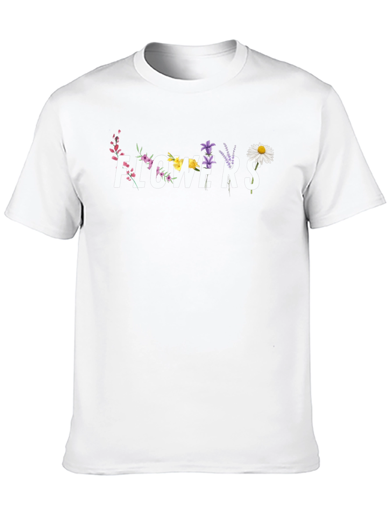 Floral Typography Black T-Shirt