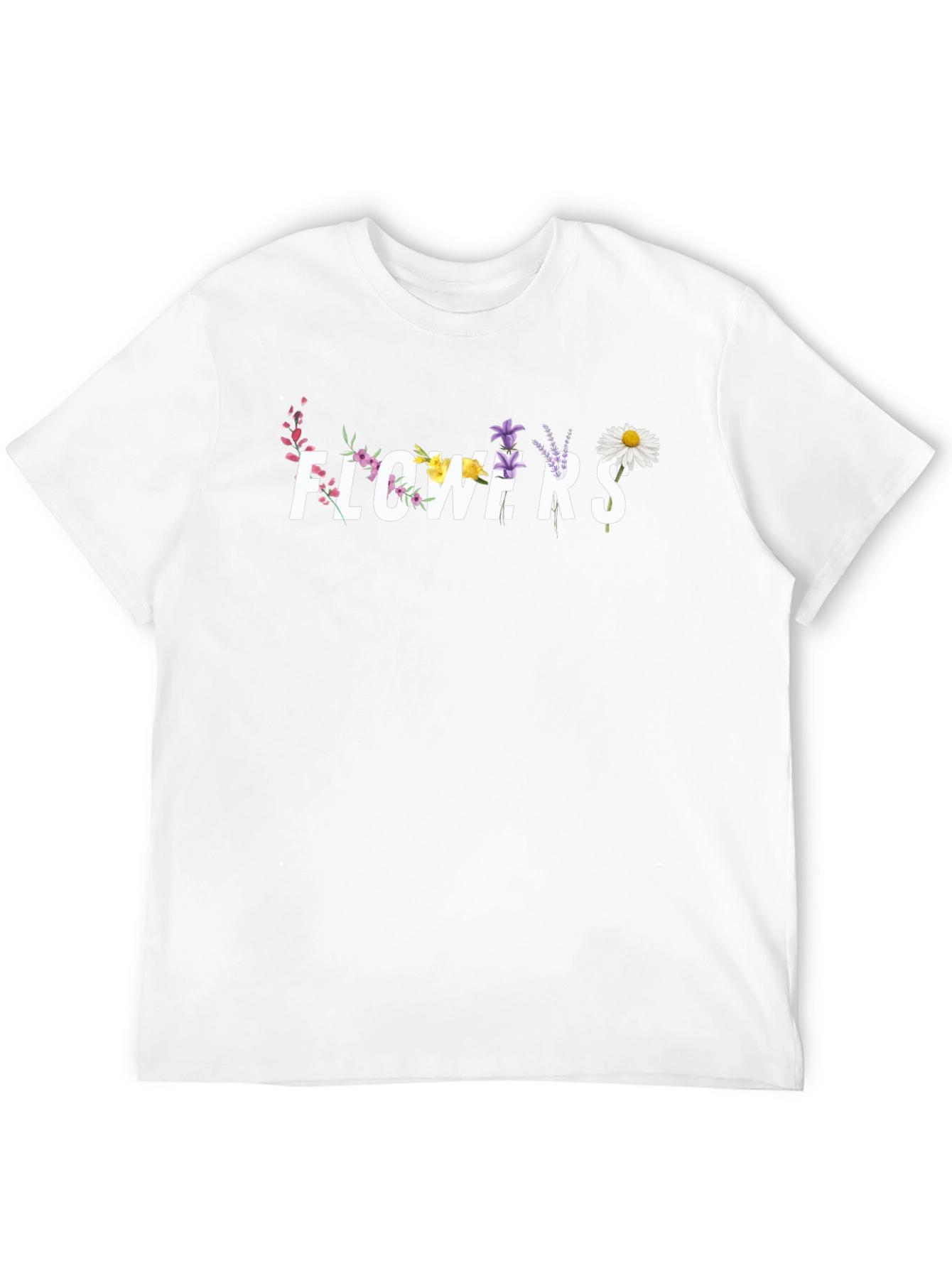 Floral Typography Black T-Shirt