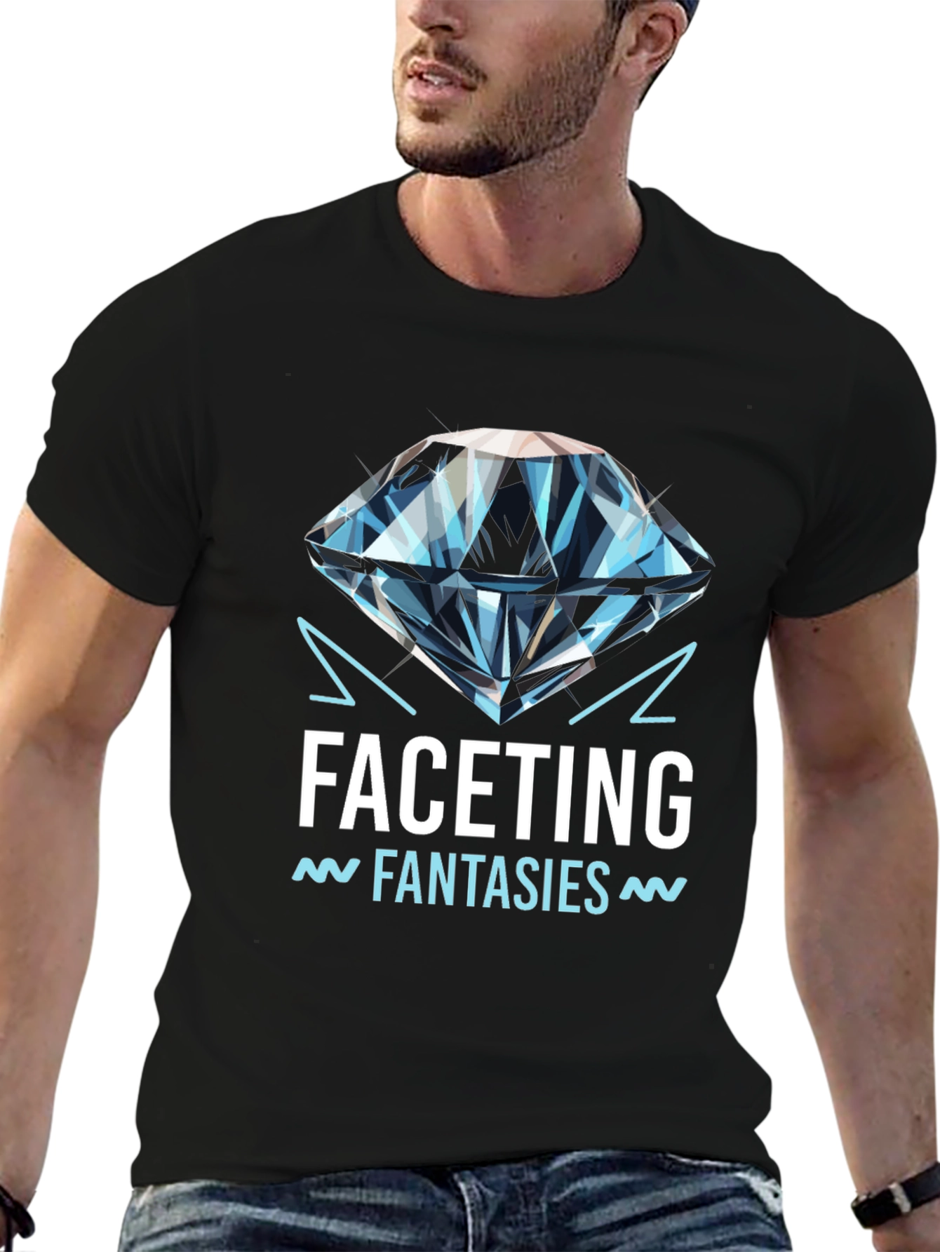 Facetting Fantasies Graphic Tee - Black
