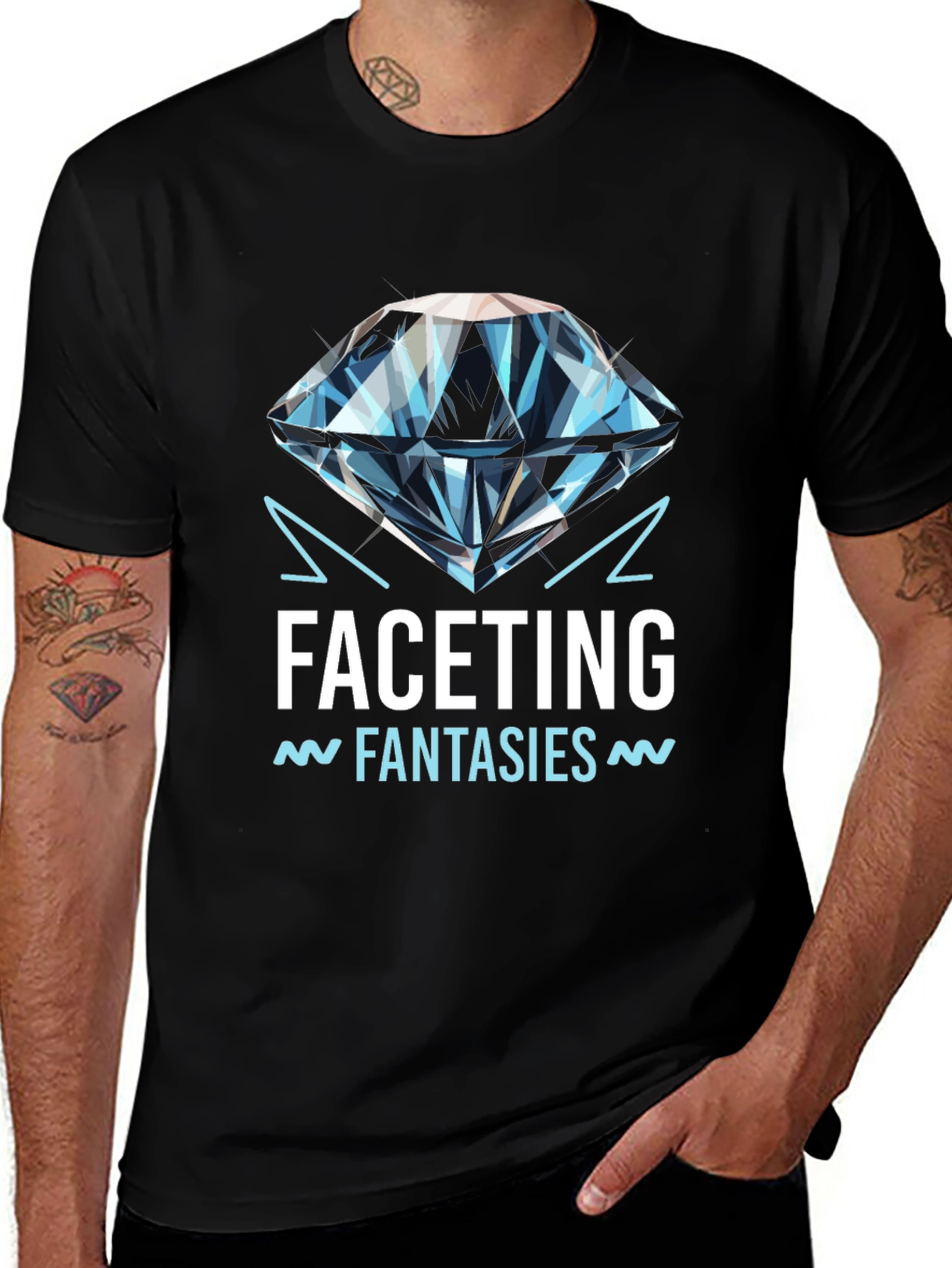 Facetting Fantasies Graphic Tee - Black