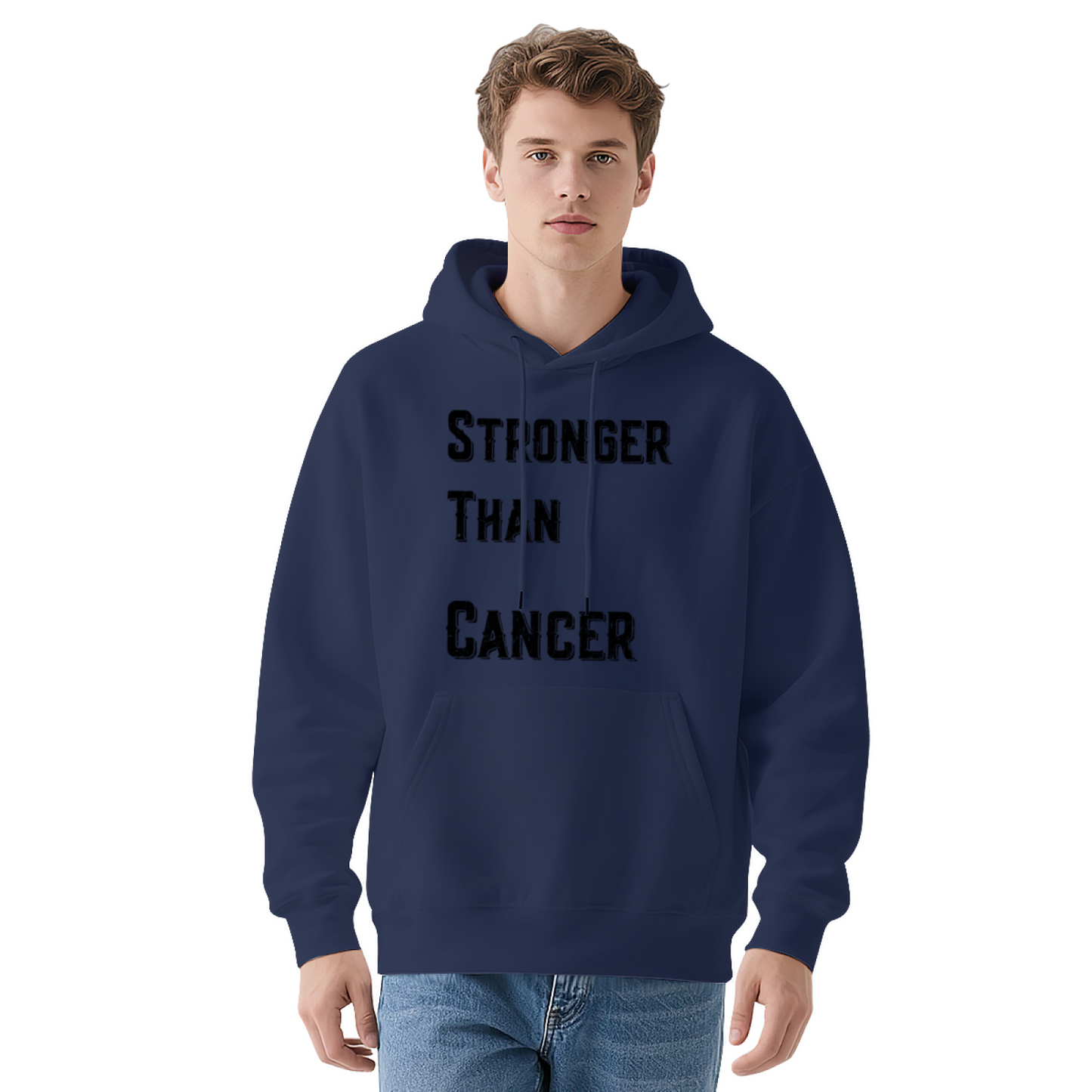 Encouraging Stronger Than Cancer White Hoodie, Unisex Soft Support Pullover