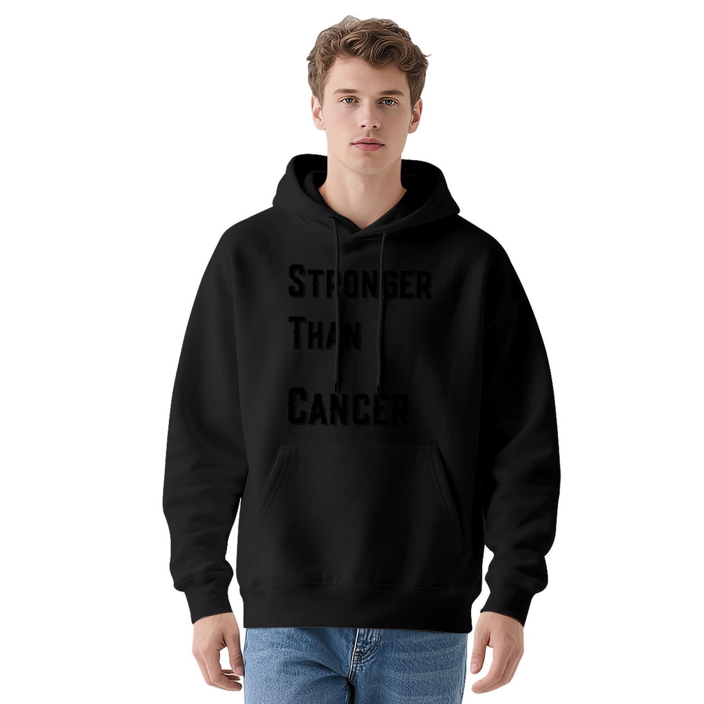 Encouraging Stronger Than Cancer White Hoodie, Unisex Soft Support Pullover