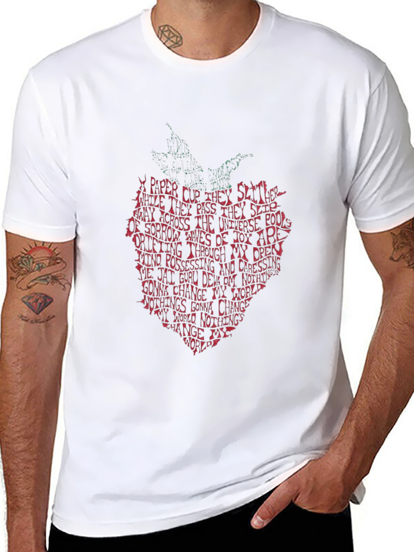 Strawberry Lyrics T-Shirt - Unique Word Art Design