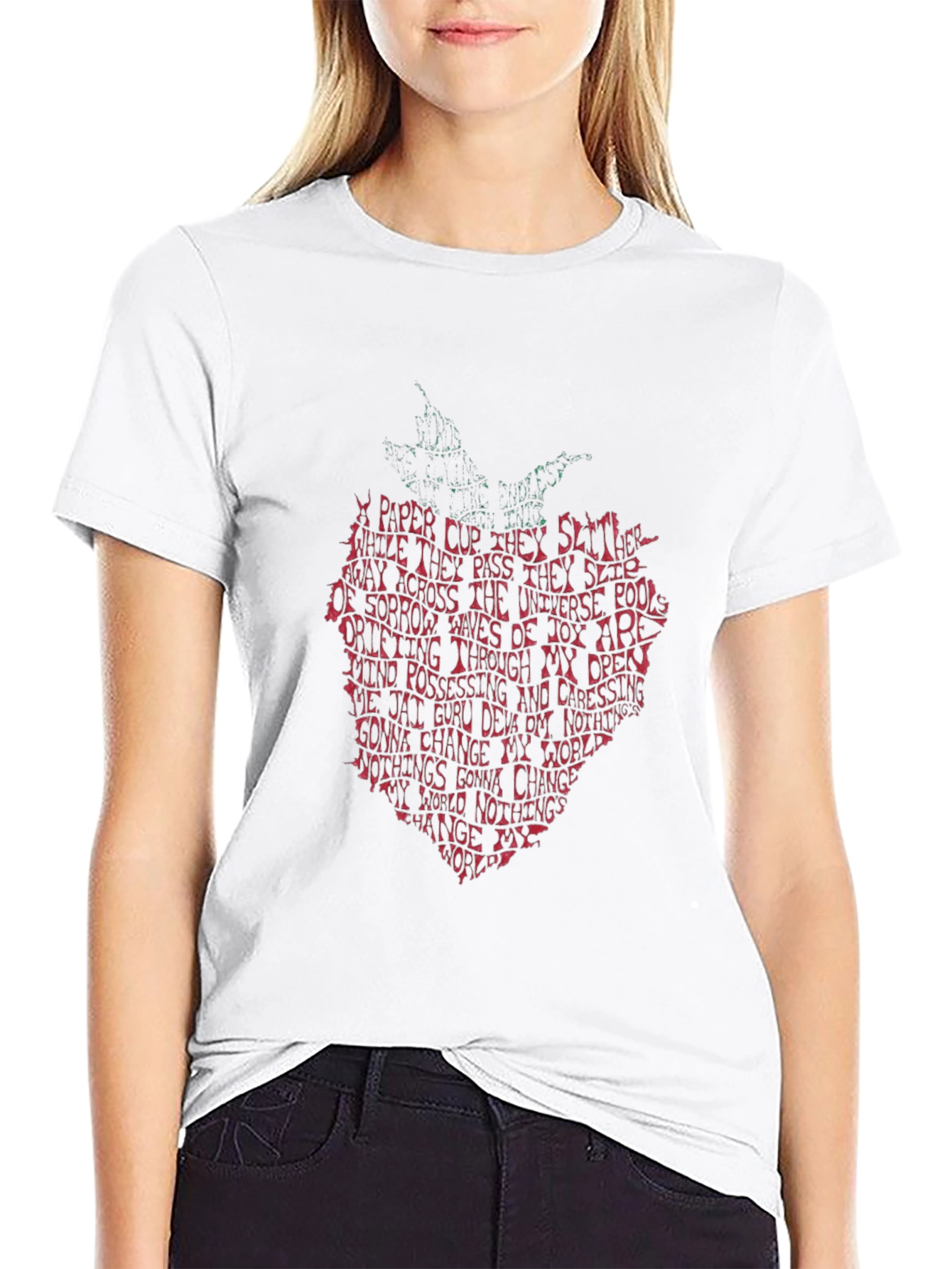 Strawberry Lyrics T-Shirt - Unique Word Art Design