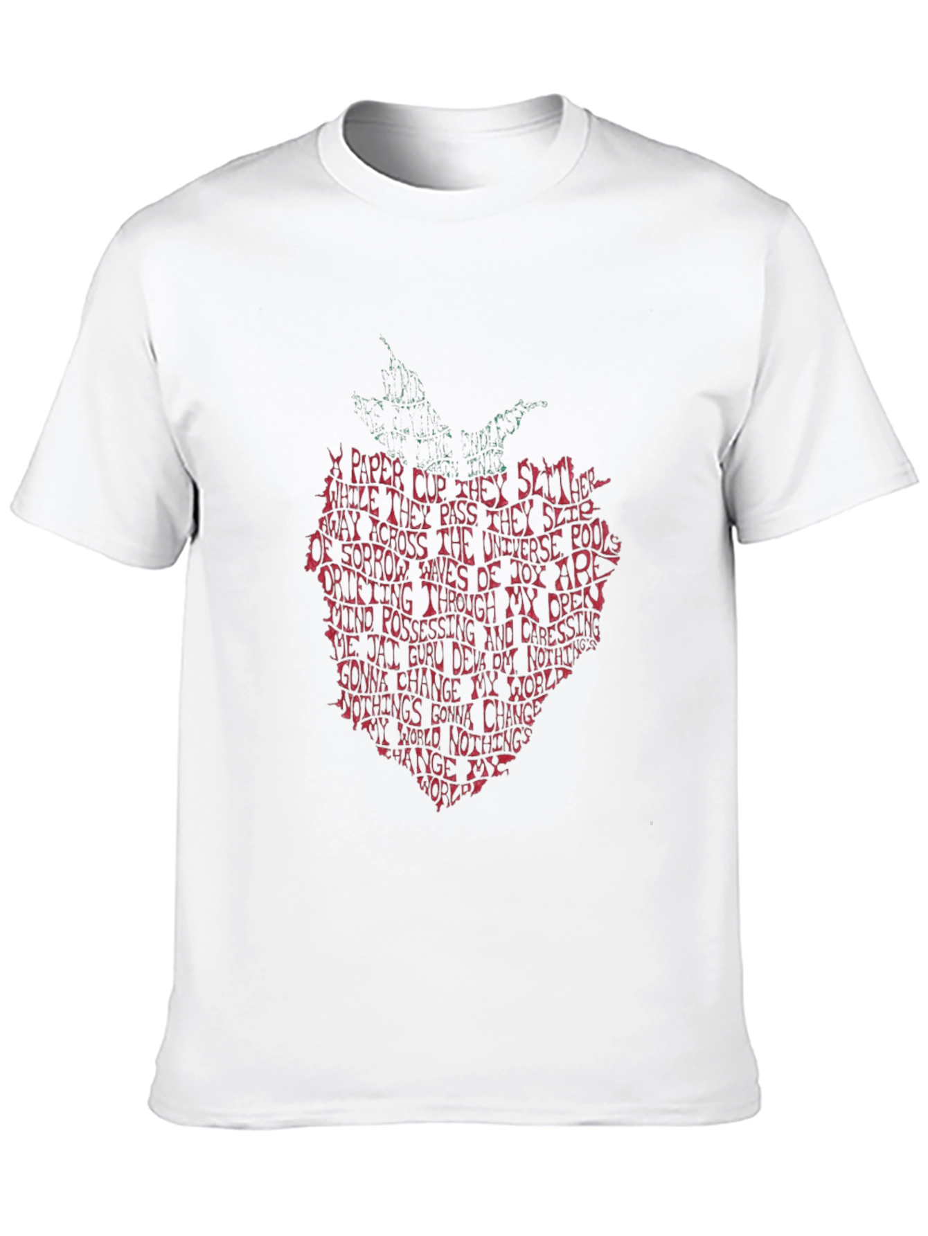 Strawberry Lyrics T-Shirt - Unique Word Art Design