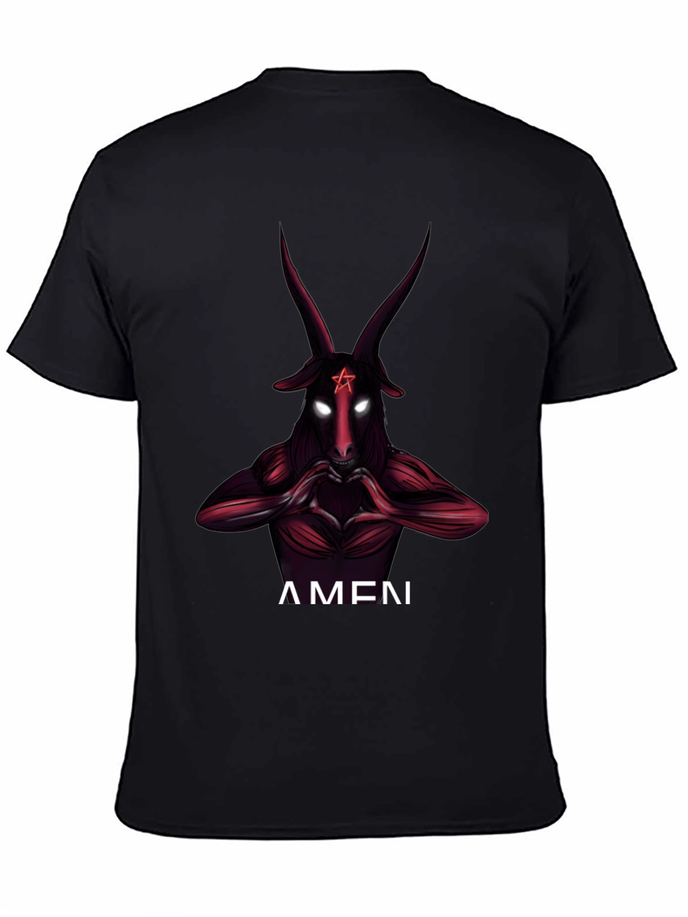 Baphomet Graphic Print Crew Neck T-Shirt