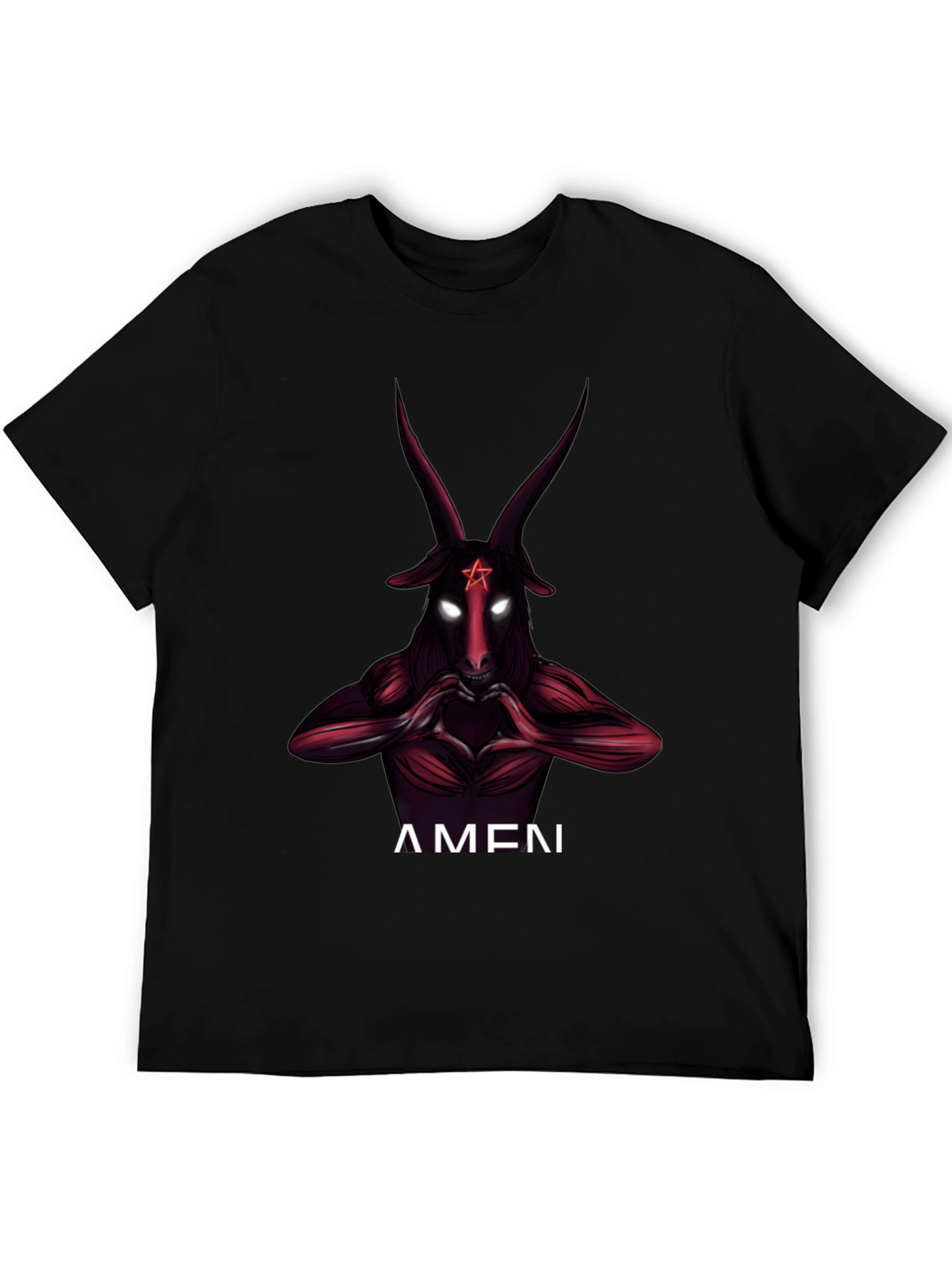 Baphomet Graphic Print Crew Neck T-Shirt