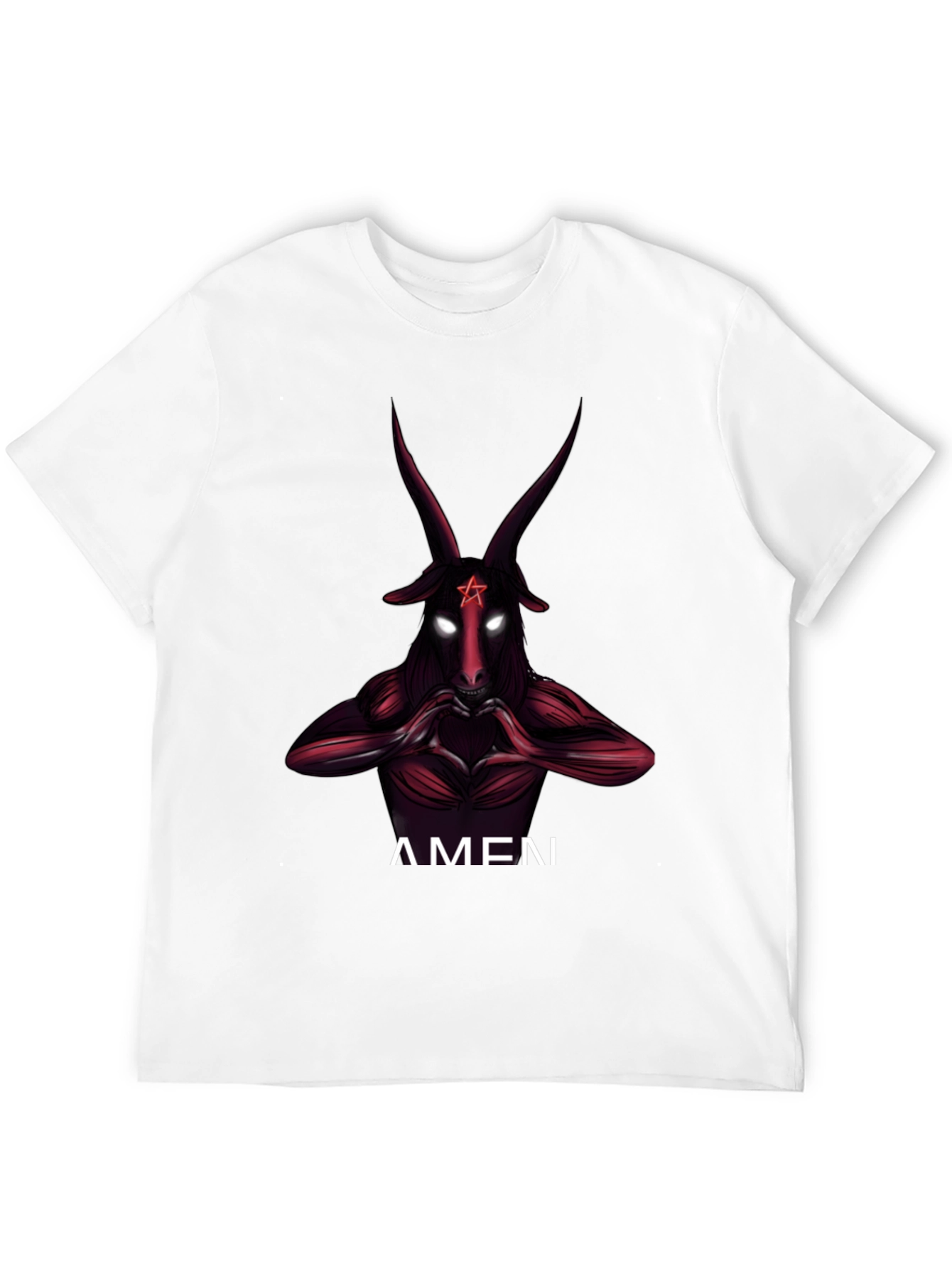 Baphomet Graphic Print Crew Neck T-Shirt