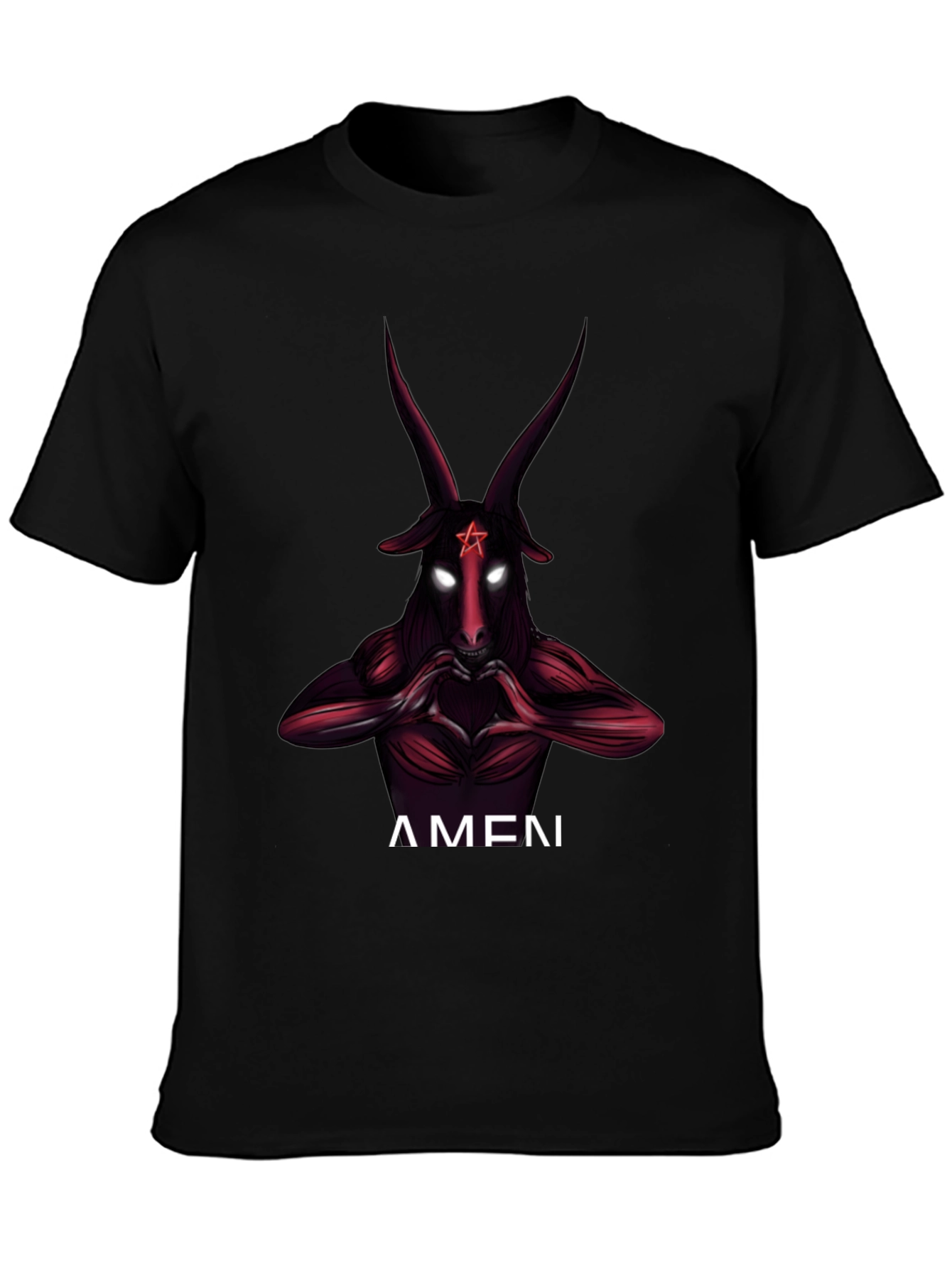 Baphomet Graphic Print Crew Neck T-Shirt