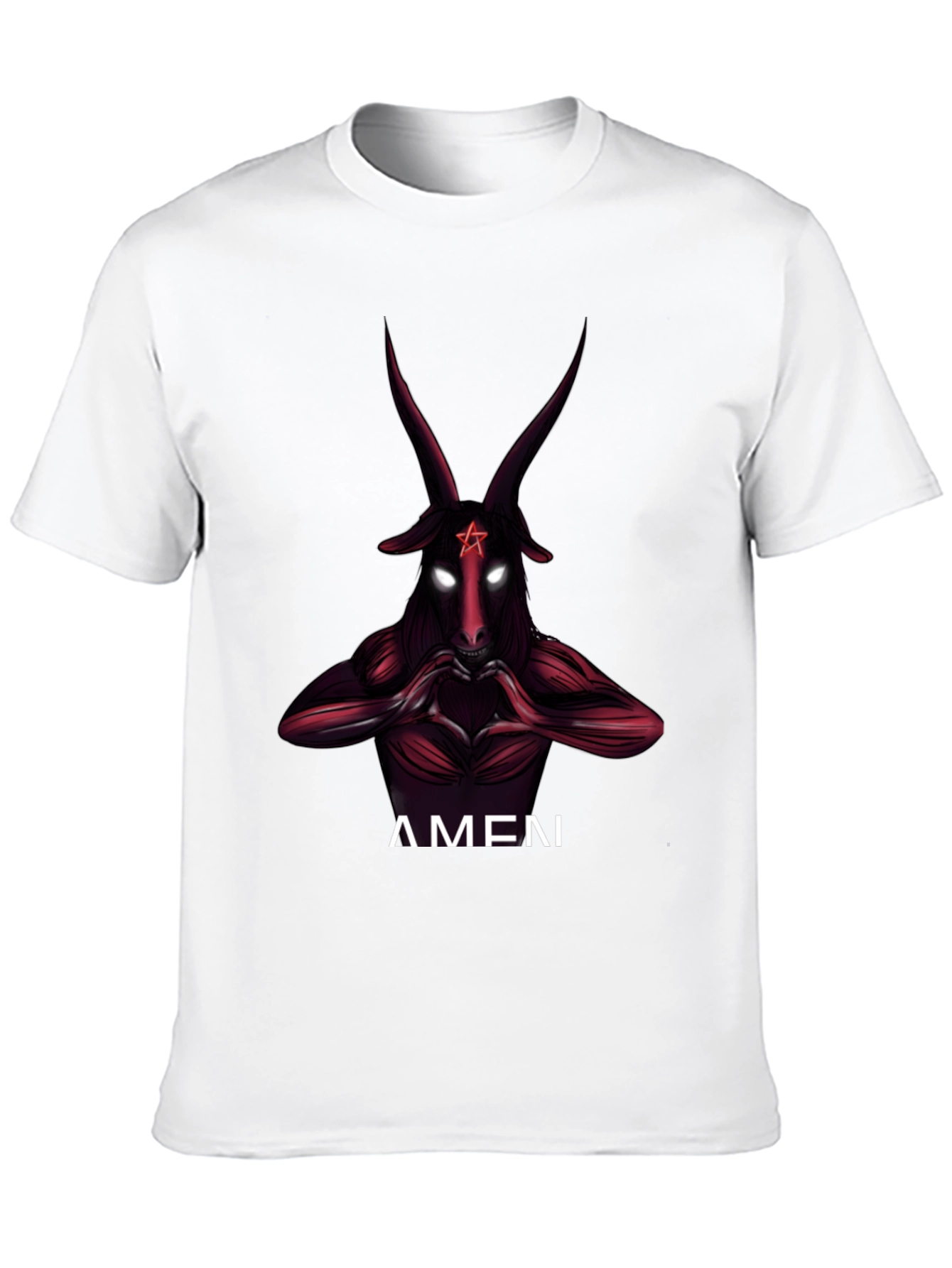 Baphomet Graphic Print Crew Neck T-Shirt