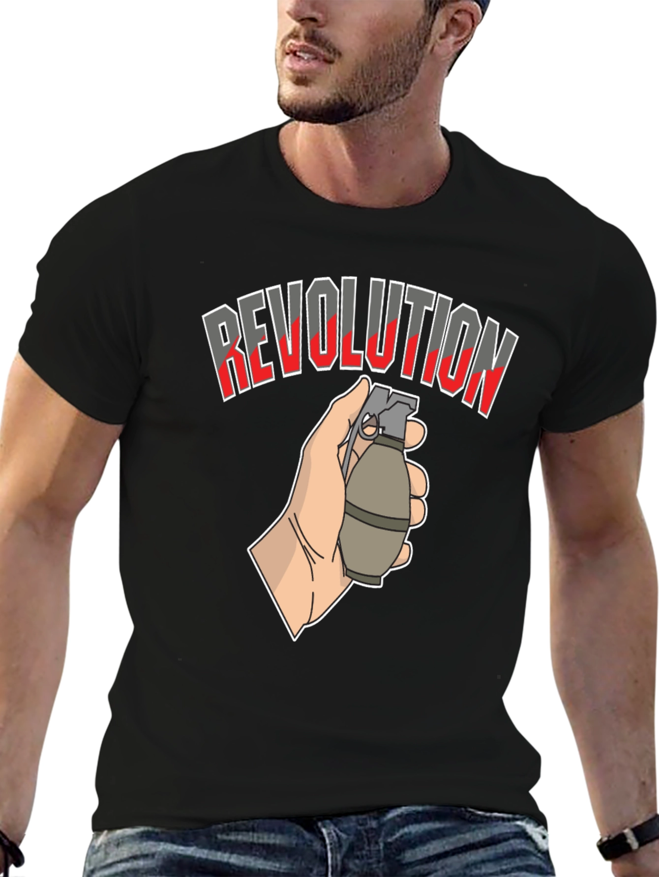 Revolution Grenade Graphic T-Shirt - Black