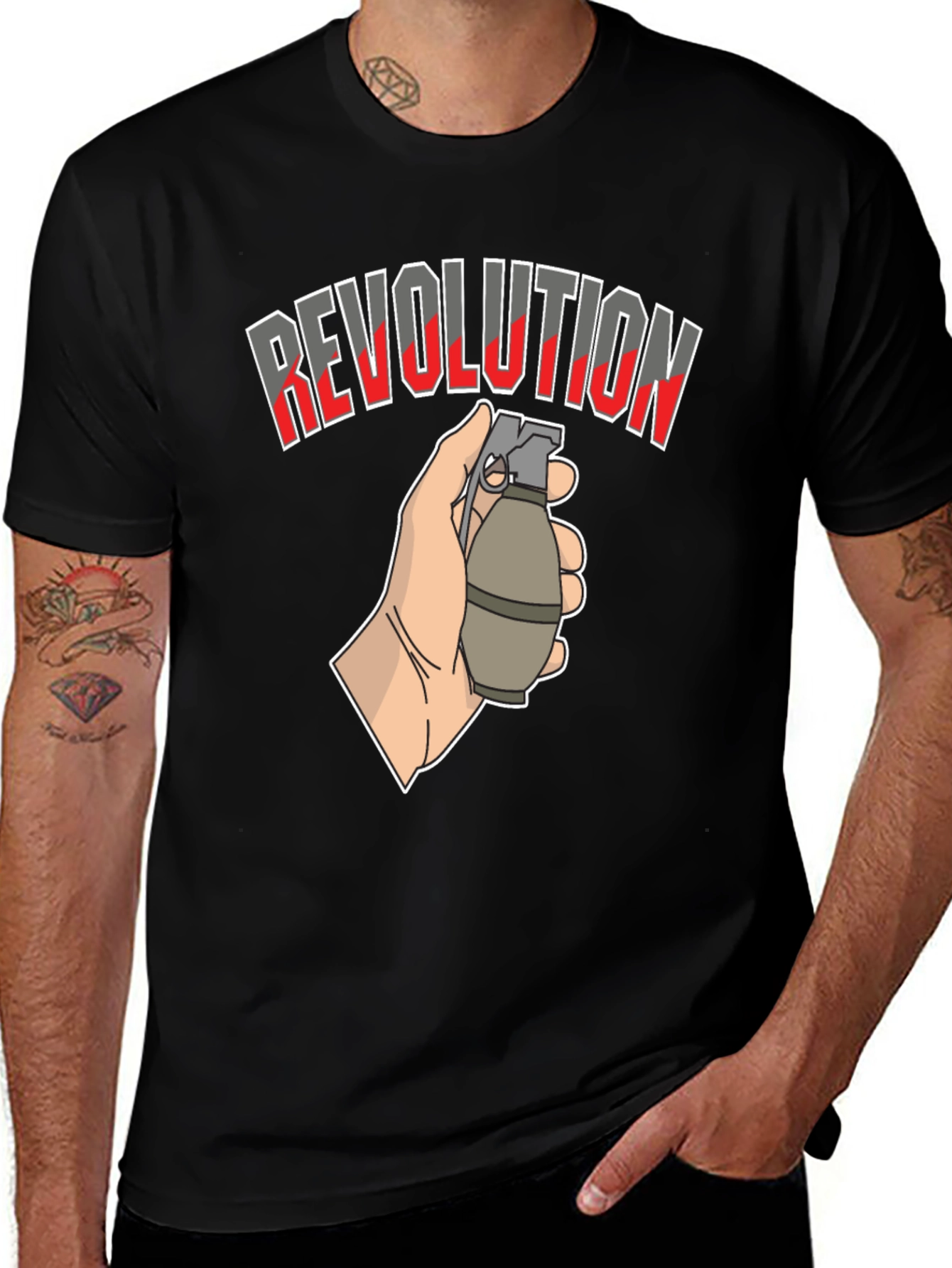 Revolution Grenade Graphic T-Shirt - Black