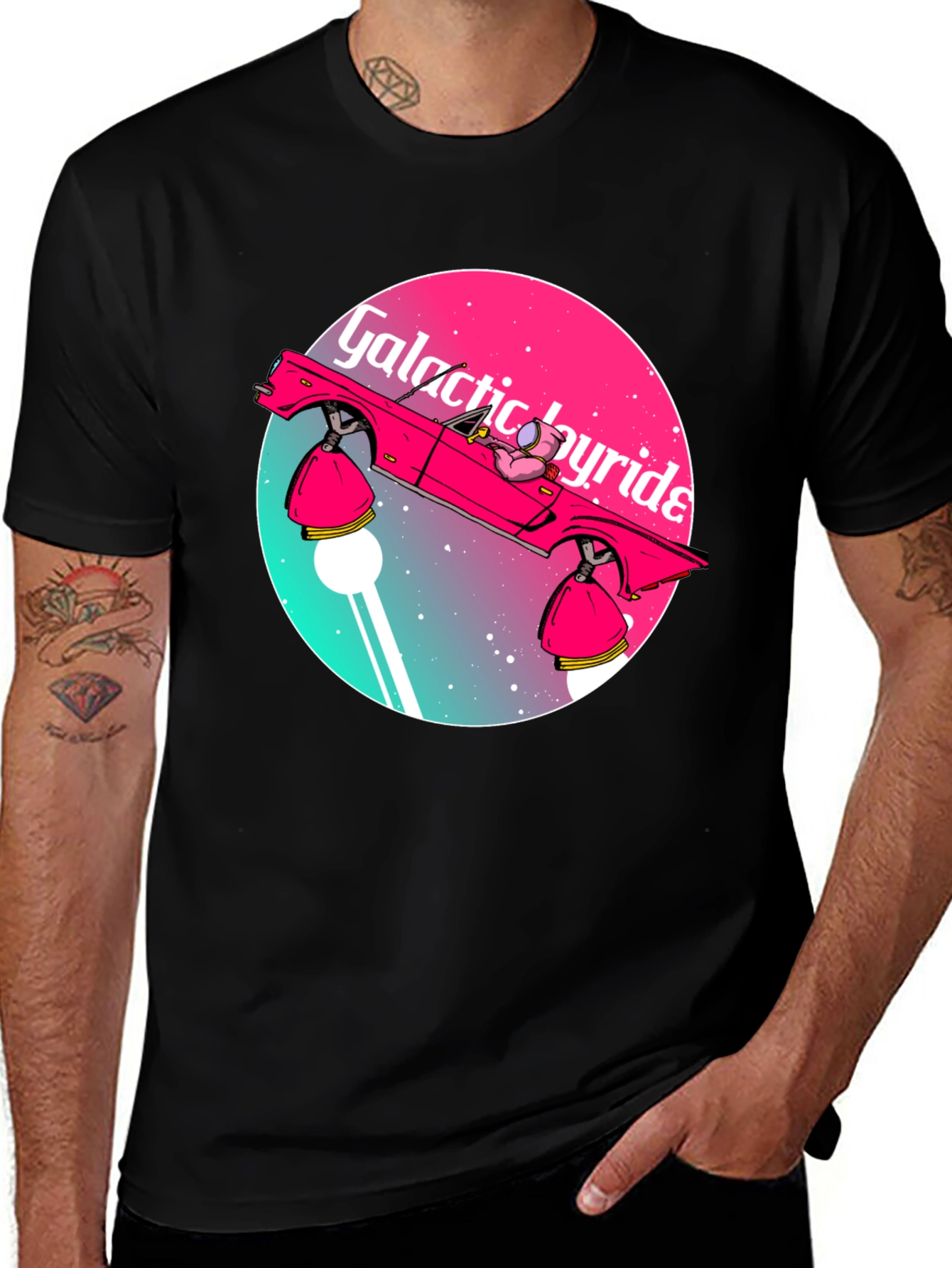 Galactic Joyride T-Shirt - Retro Space Car Graphic Tee