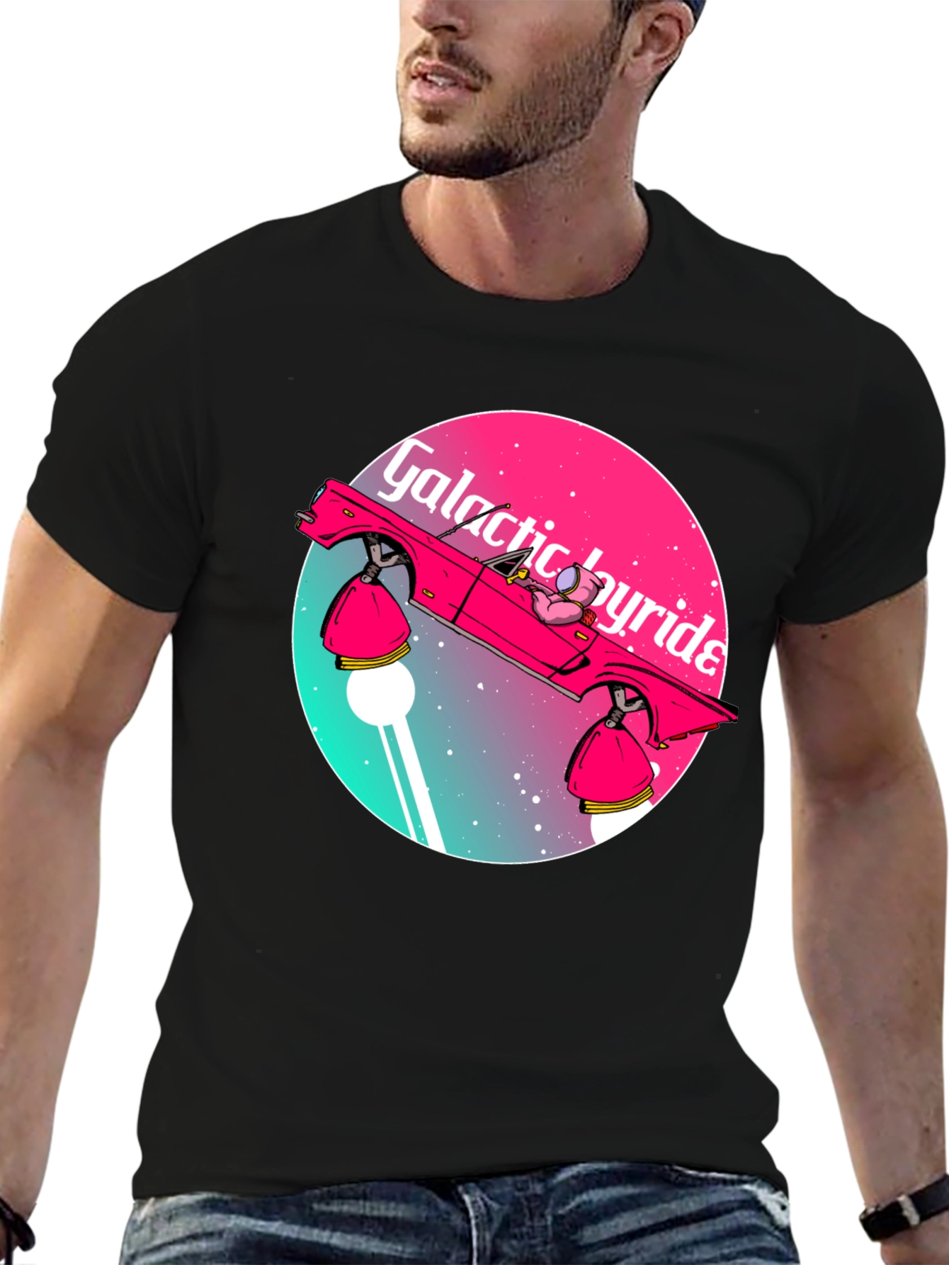 Galactic Joyride T-Shirt - Retro Space Car Graphic Tee