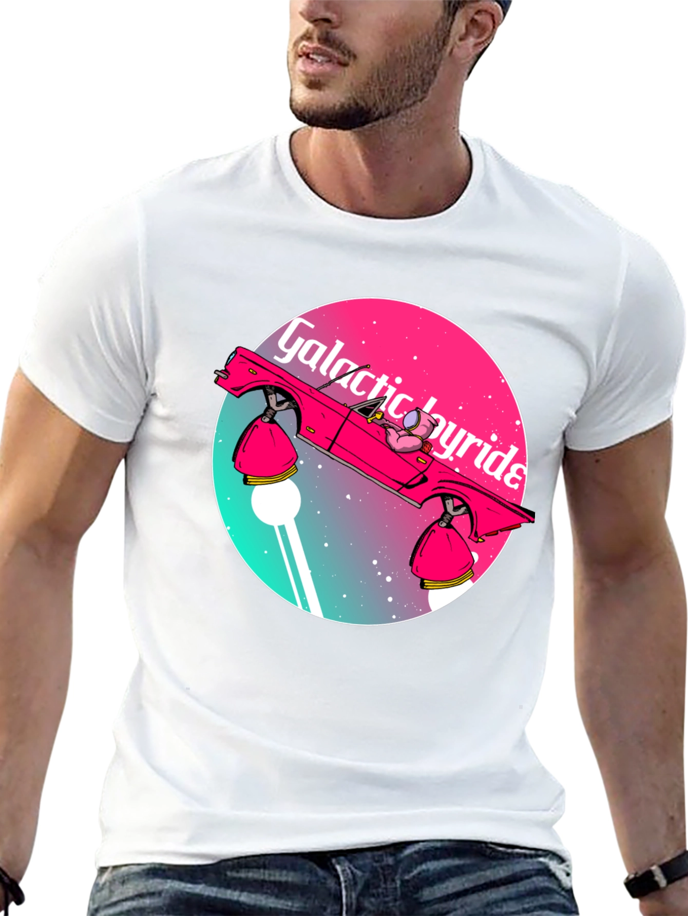Galactic Joyride T-Shirt - Retro Space Car Graphic Tee