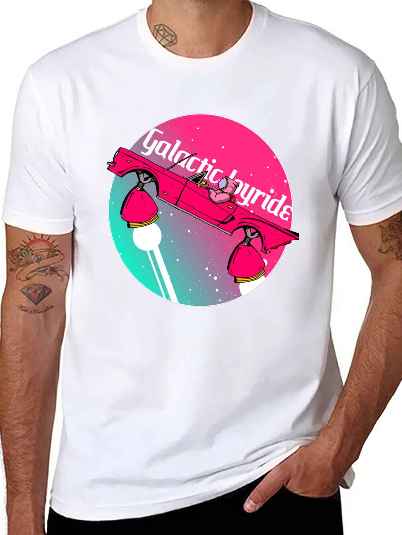 Galactic Joyride T-Shirt - Retro Space Car Graphic Tee