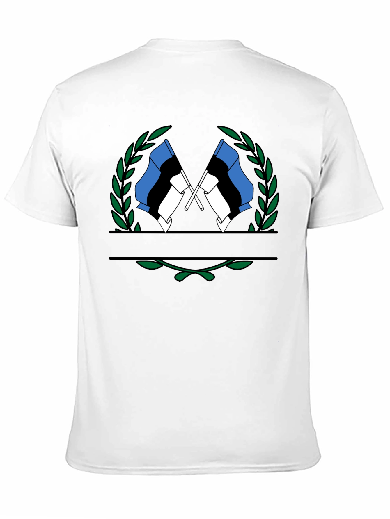 Estonian Flag Wreath Graphic Tee - Black