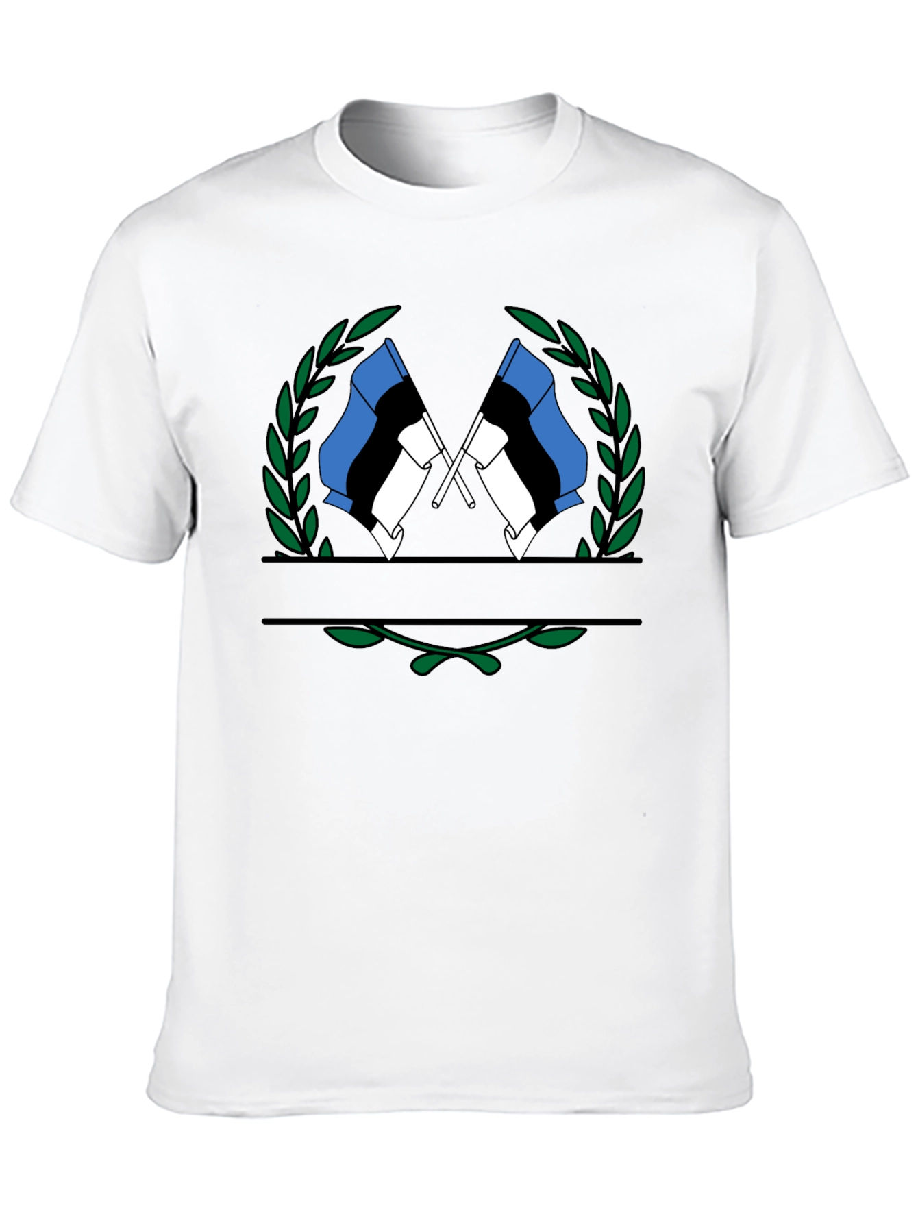 Estonian Flag Wreath Graphic Tee - Black