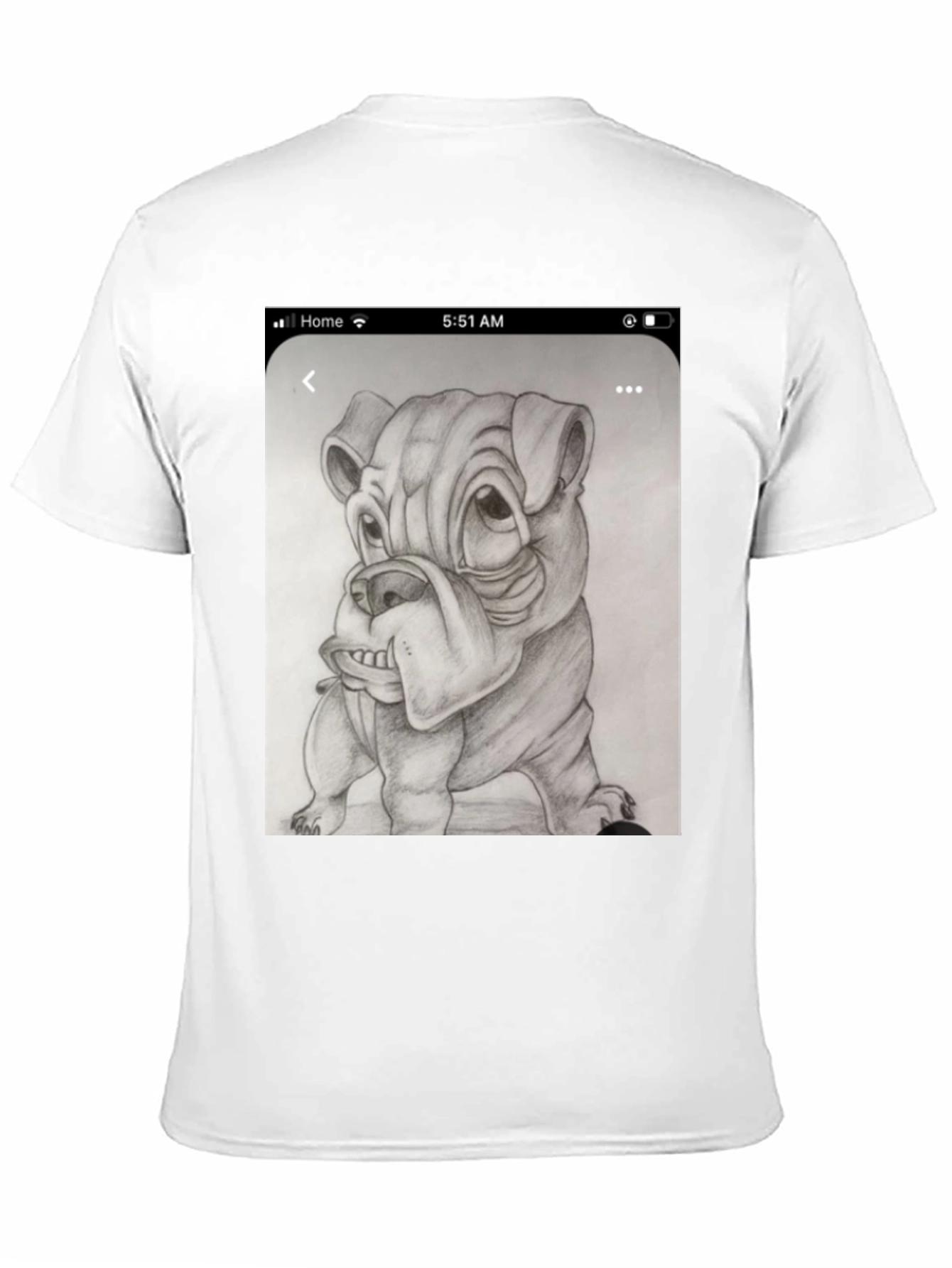 Bulldog Sketch Black T-Shirt