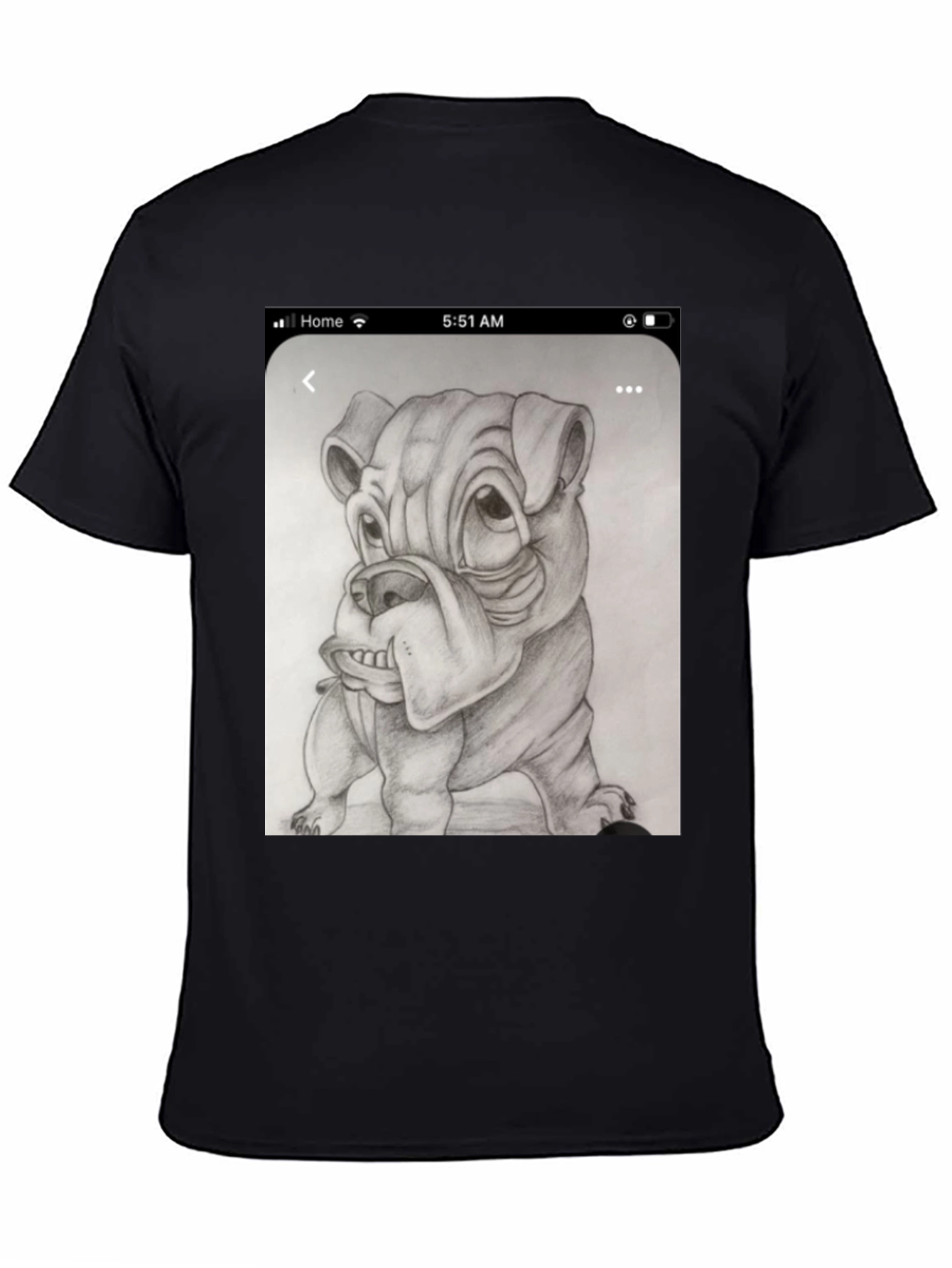 Bulldog Sketch Black T-Shirt