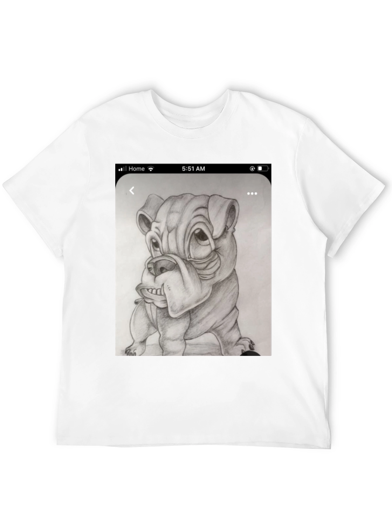 Bulldog Sketch Black T-Shirt