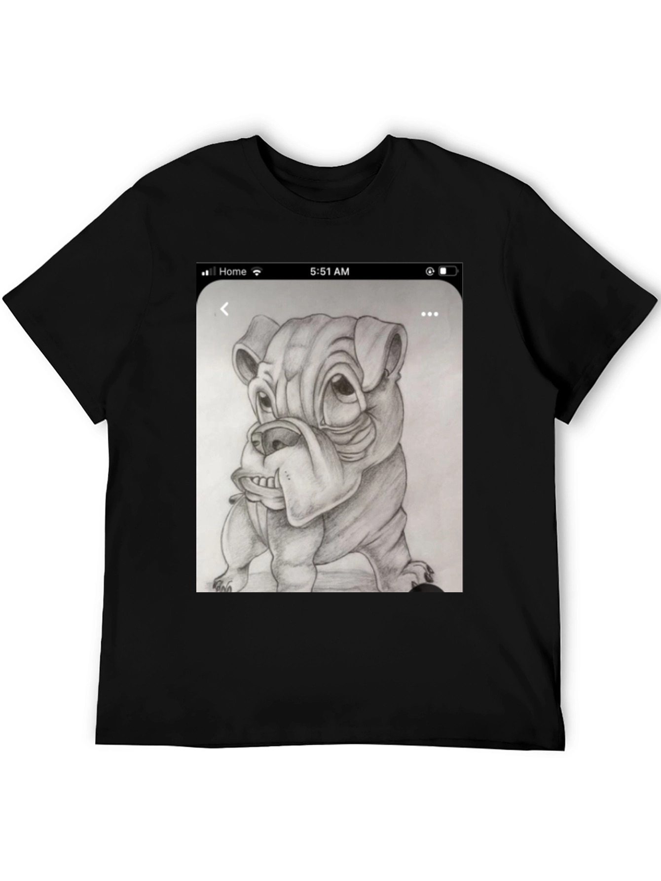 Bulldog Sketch Black T-Shirt