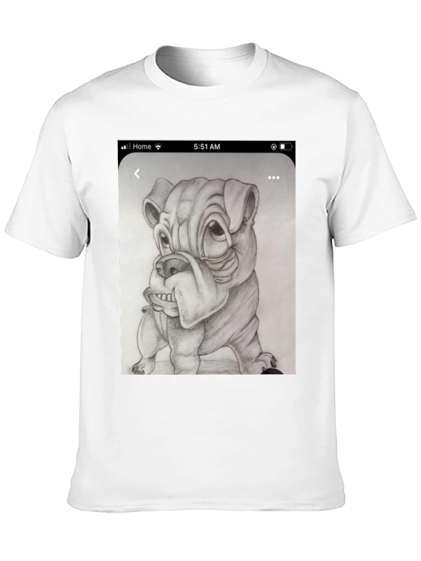 Bulldog Sketch Black T-Shirt