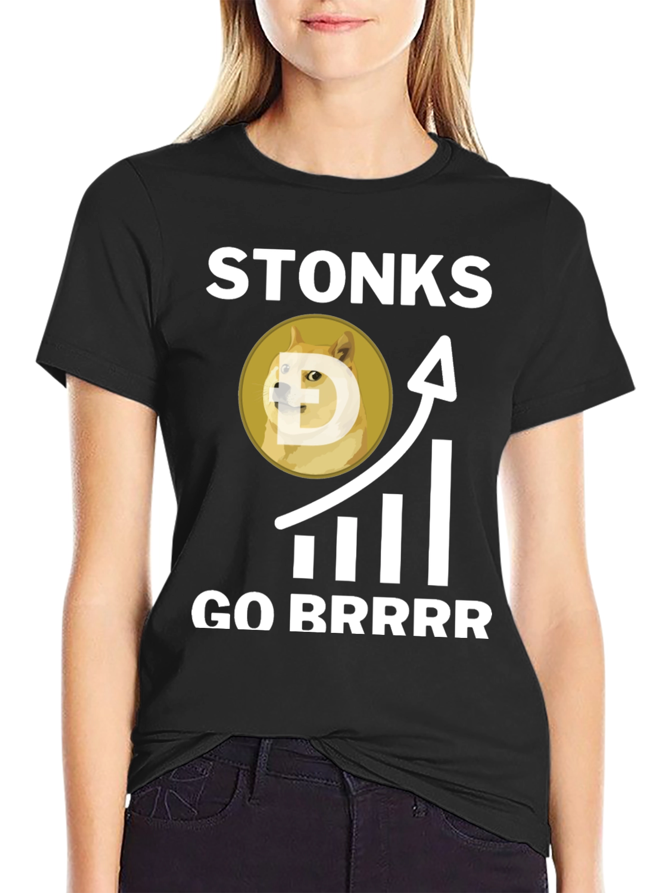 Stonks Go Brrrr Dogecoin Meme T-Shirt