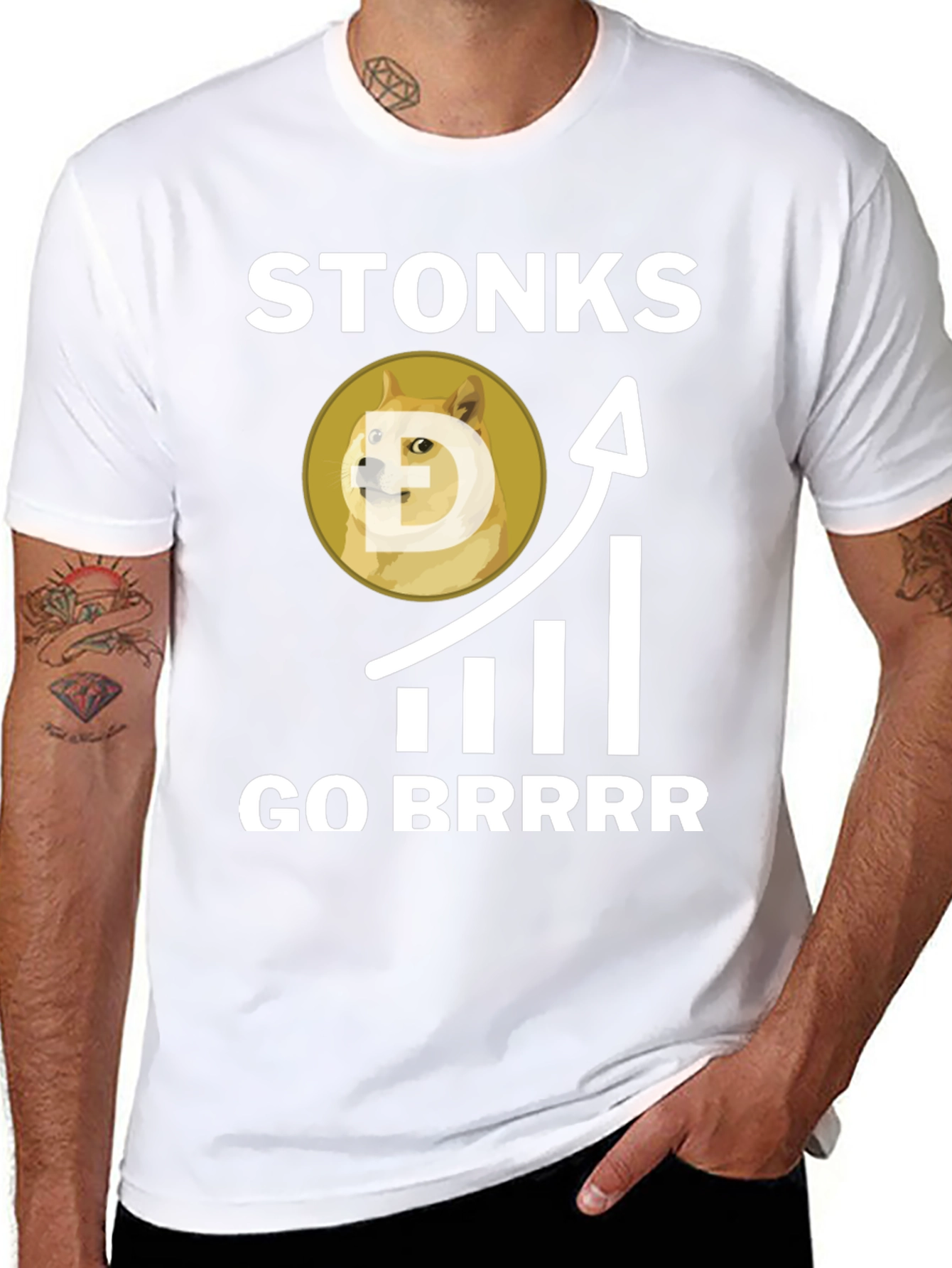 Stonks Go Brrrr Dogecoin Meme T-Shirt