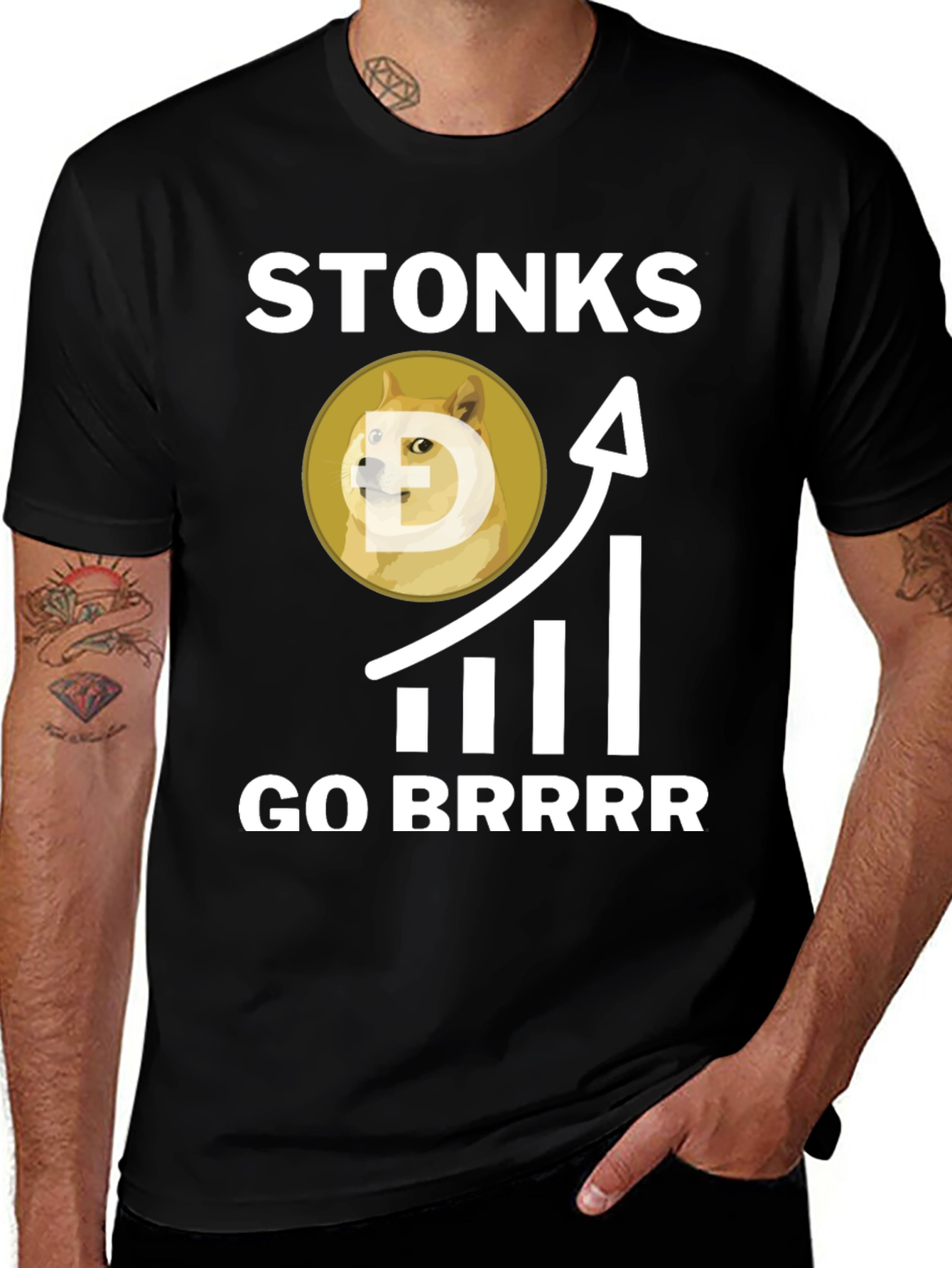 Stonks Go Brrrr Dogecoin Meme T-Shirt