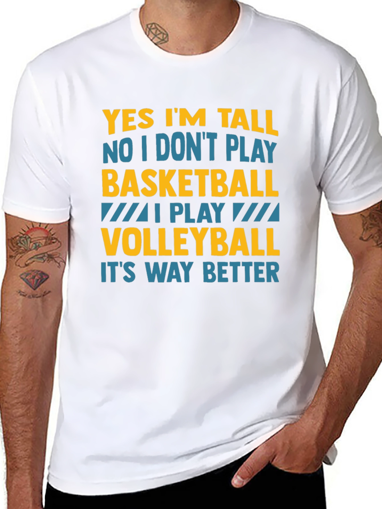 Funny Volleyball T-Shirt: Yes Im Tall I Play Volleyball
