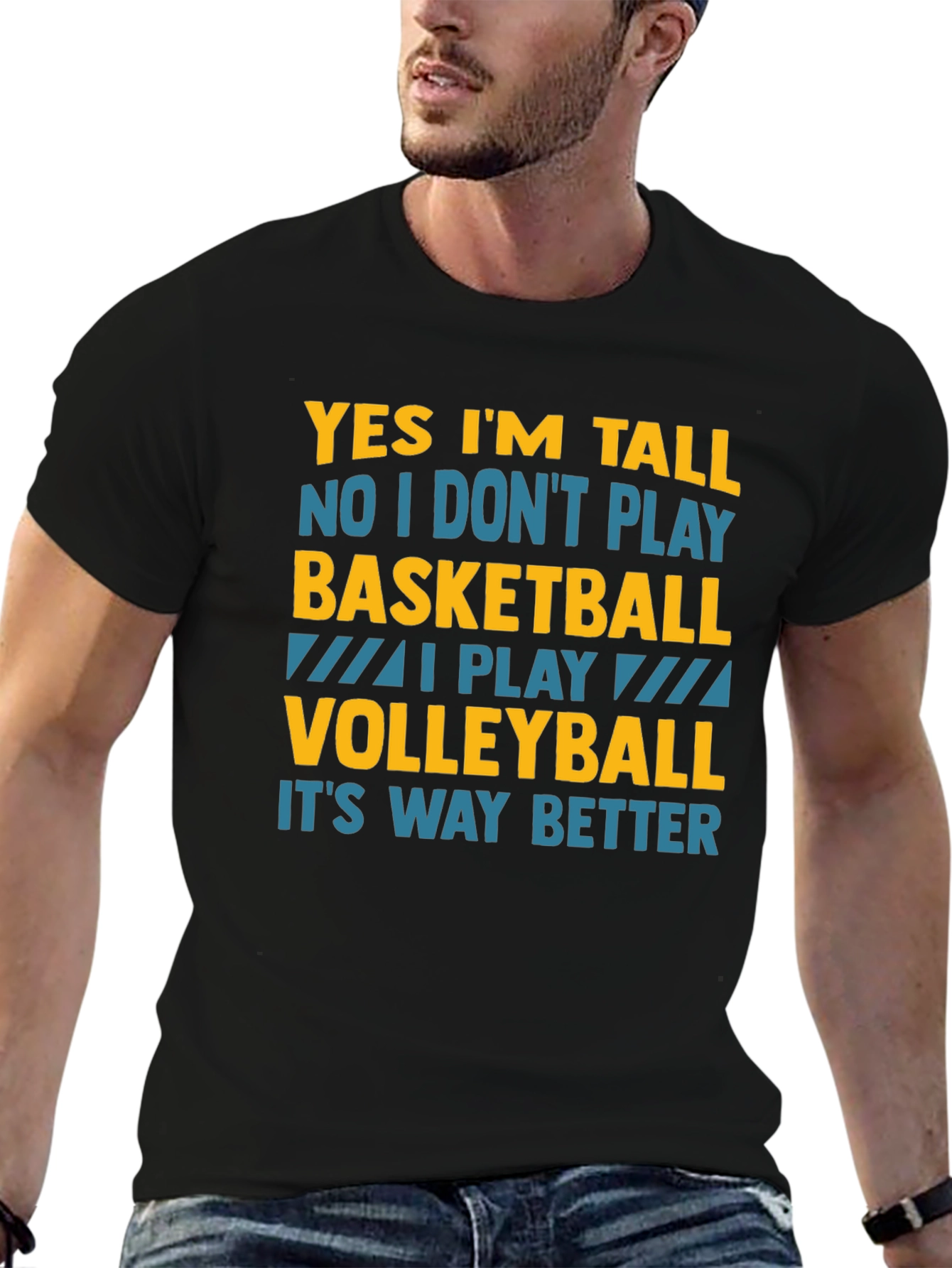 Funny Volleyball T-Shirt: Yes Im Tall I Play Volleyball