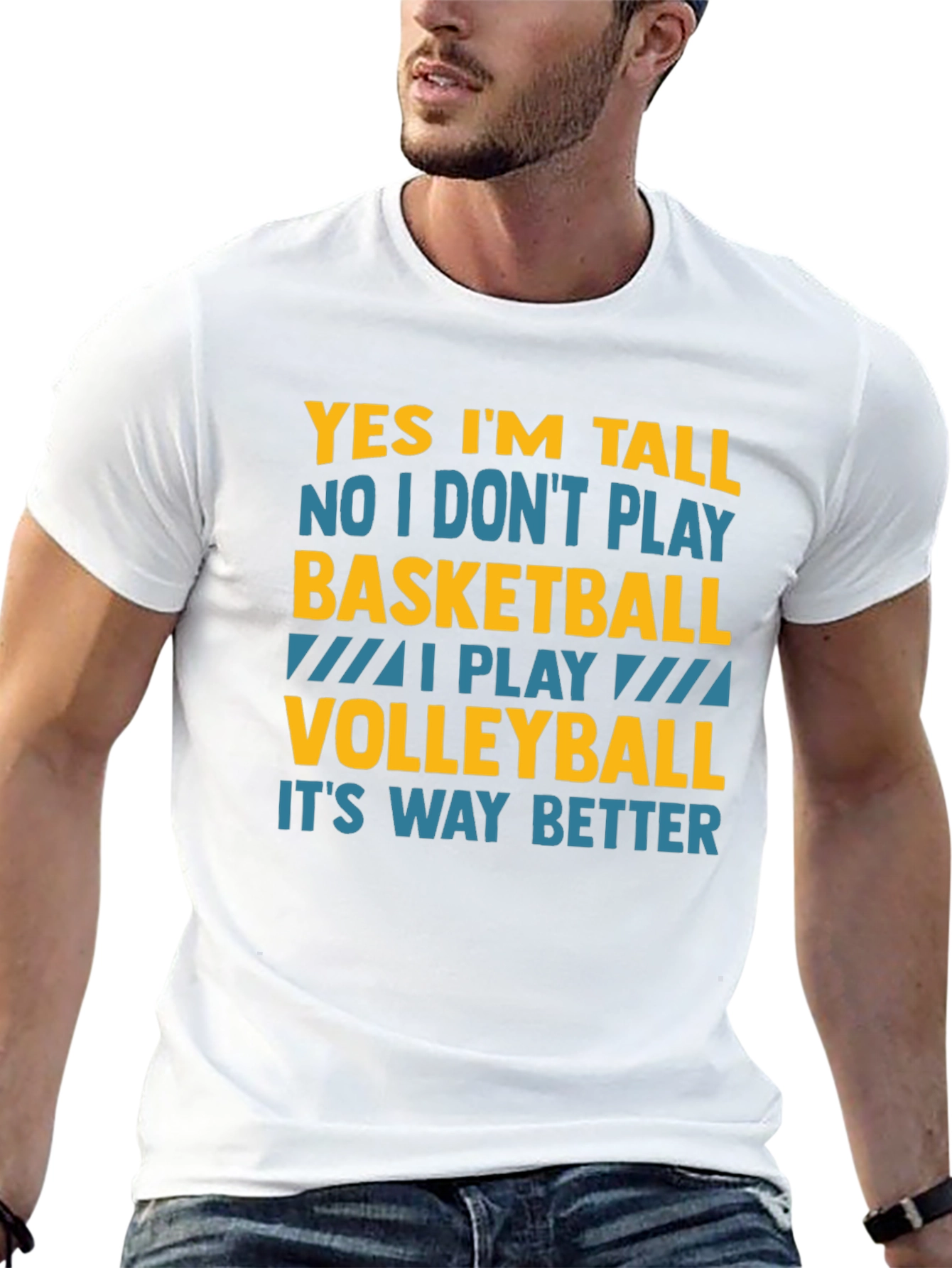 Funny Volleyball T-Shirt: Yes Im Tall I Play Volleyball