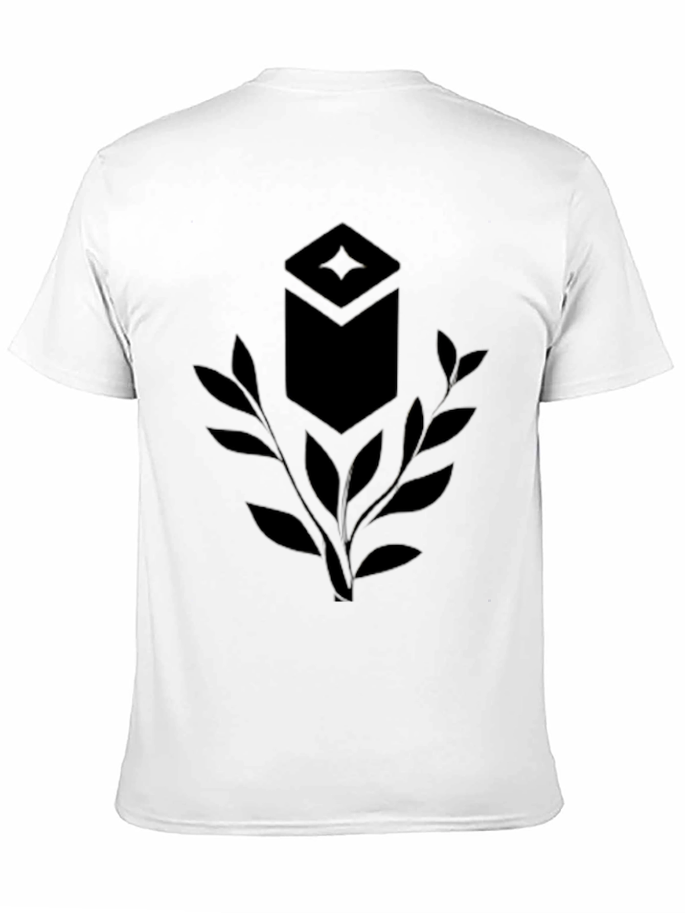 Stylish Black T-Shirt with Unique Geometric Leaf Design