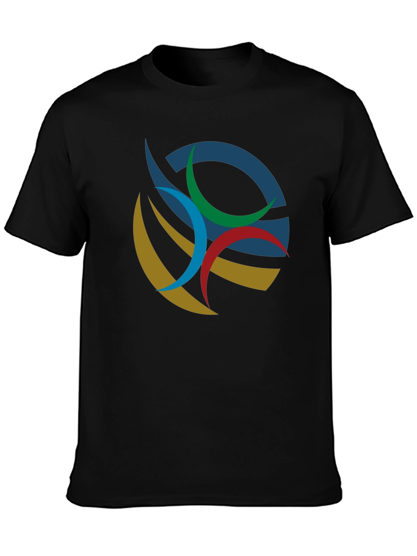 Abstract Graphic Tee - Stylish Mens Black T-Shirt