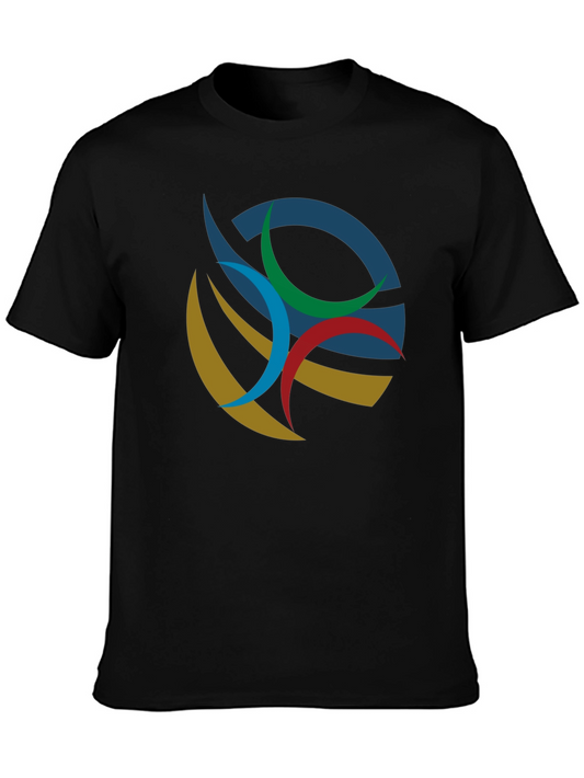 Abstract Graphic Tee - Stylish Mens Black T-Shirt