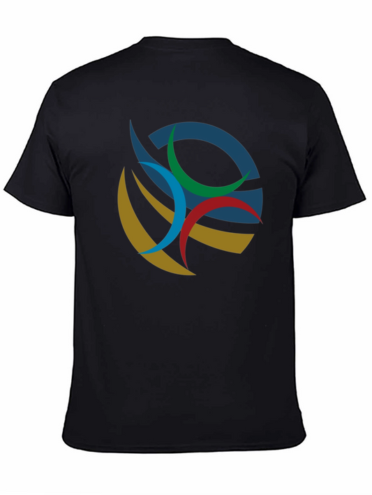 Abstract Graphic Tee - Stylish Mens Black T-Shirt