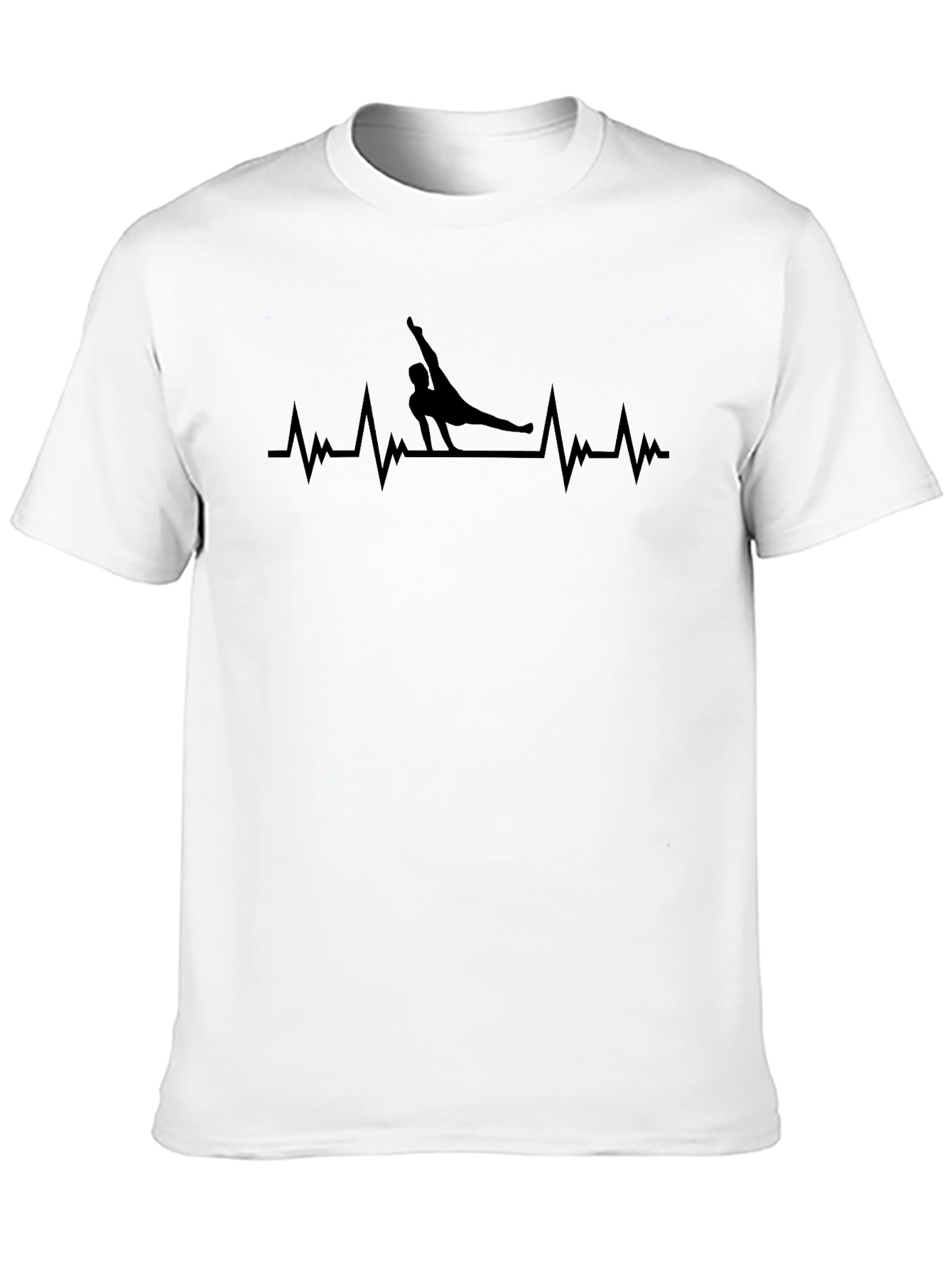 Yoga Heartbeat Graphic Tee - Black T-Shirt