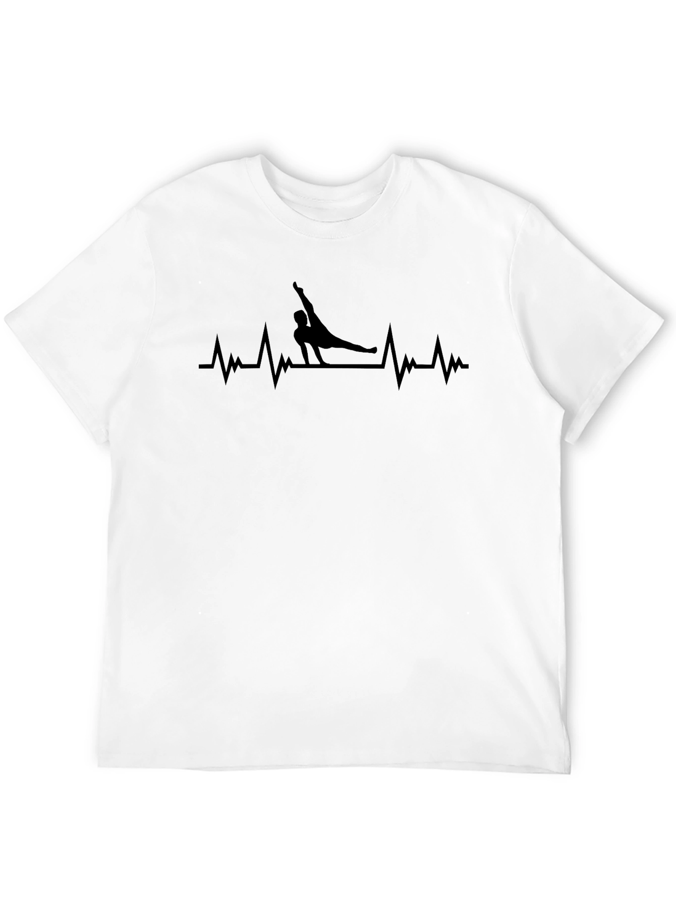 Yoga Heartbeat Graphic Tee - Black T-Shirt