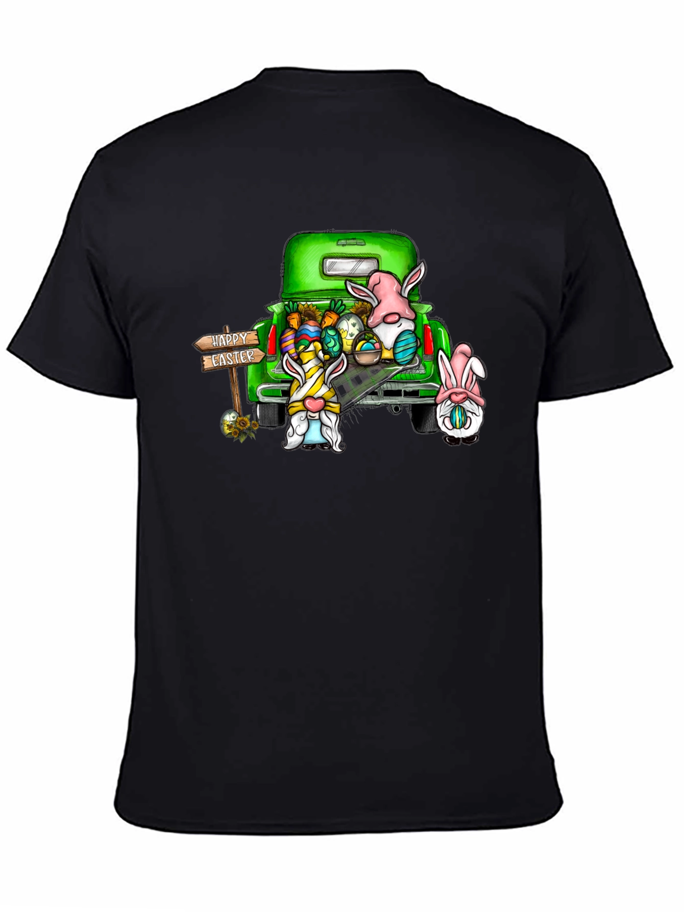 Easter Gnomes Truck Black Tee