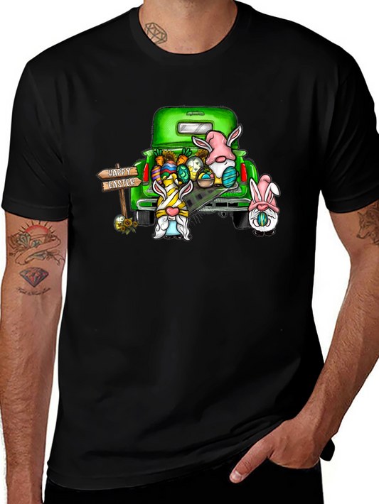 Easter Gnomes Truck Black Tee